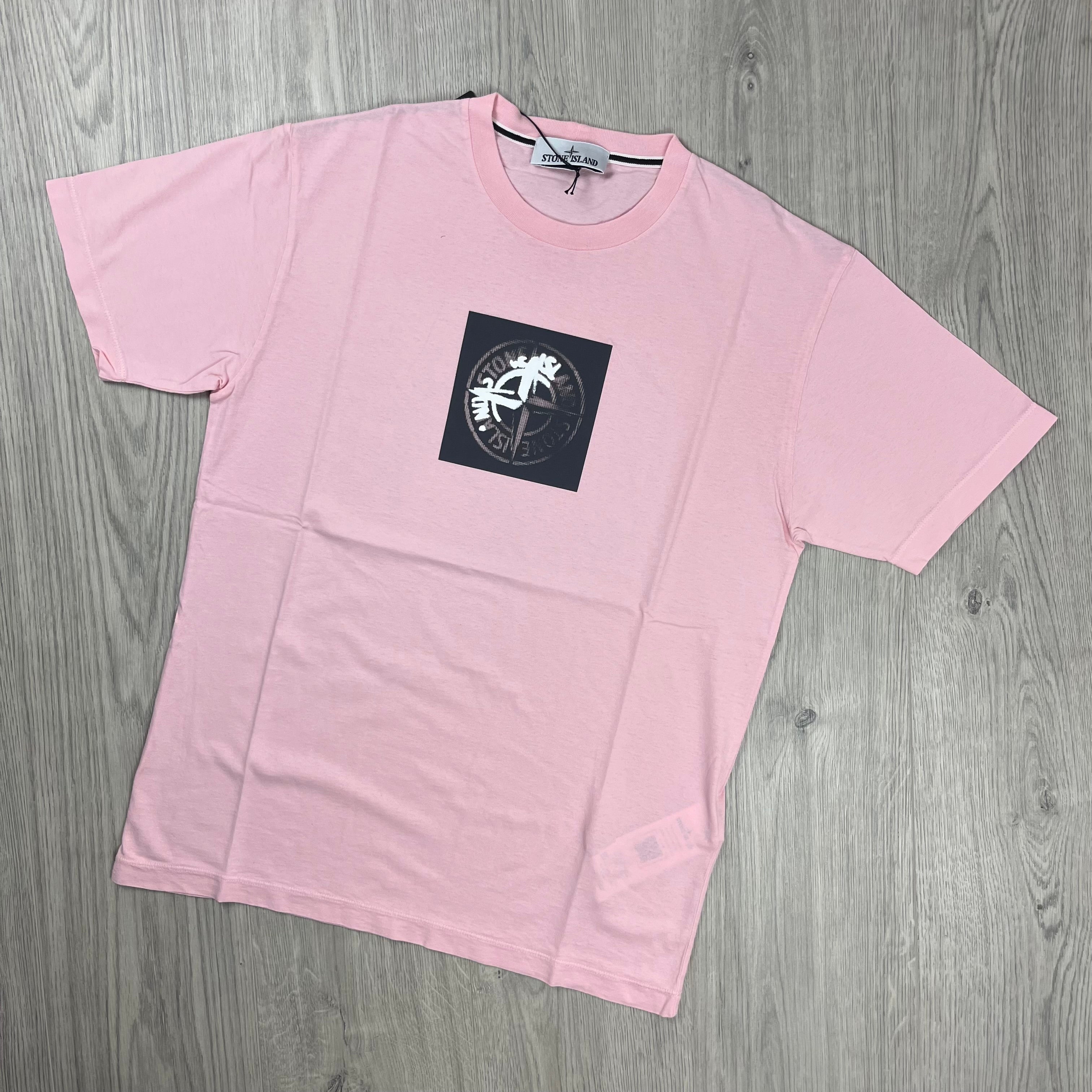 Stone Island Printed T-Shirt - Pink