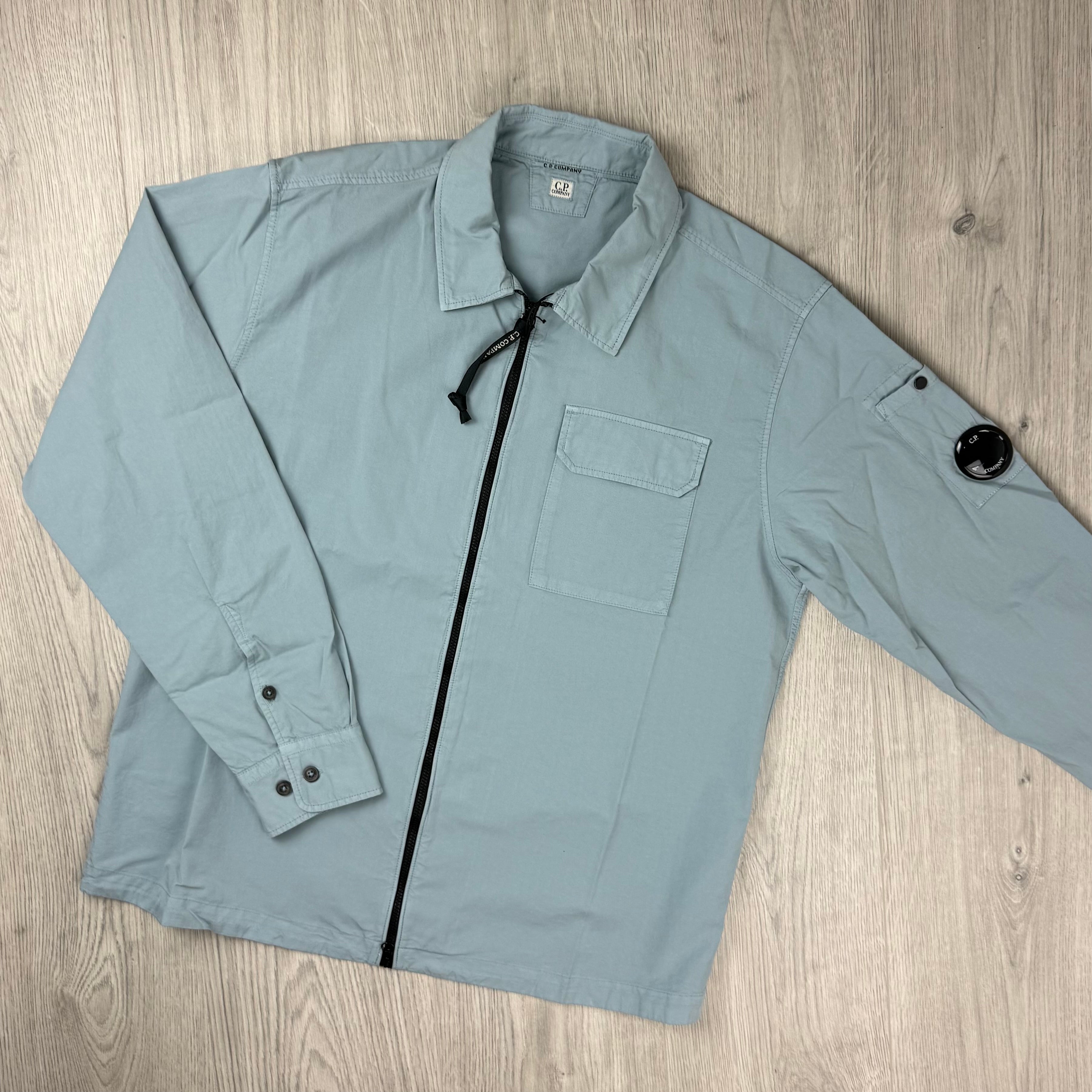 CP Company Zip Overshirt - Silver Blue
