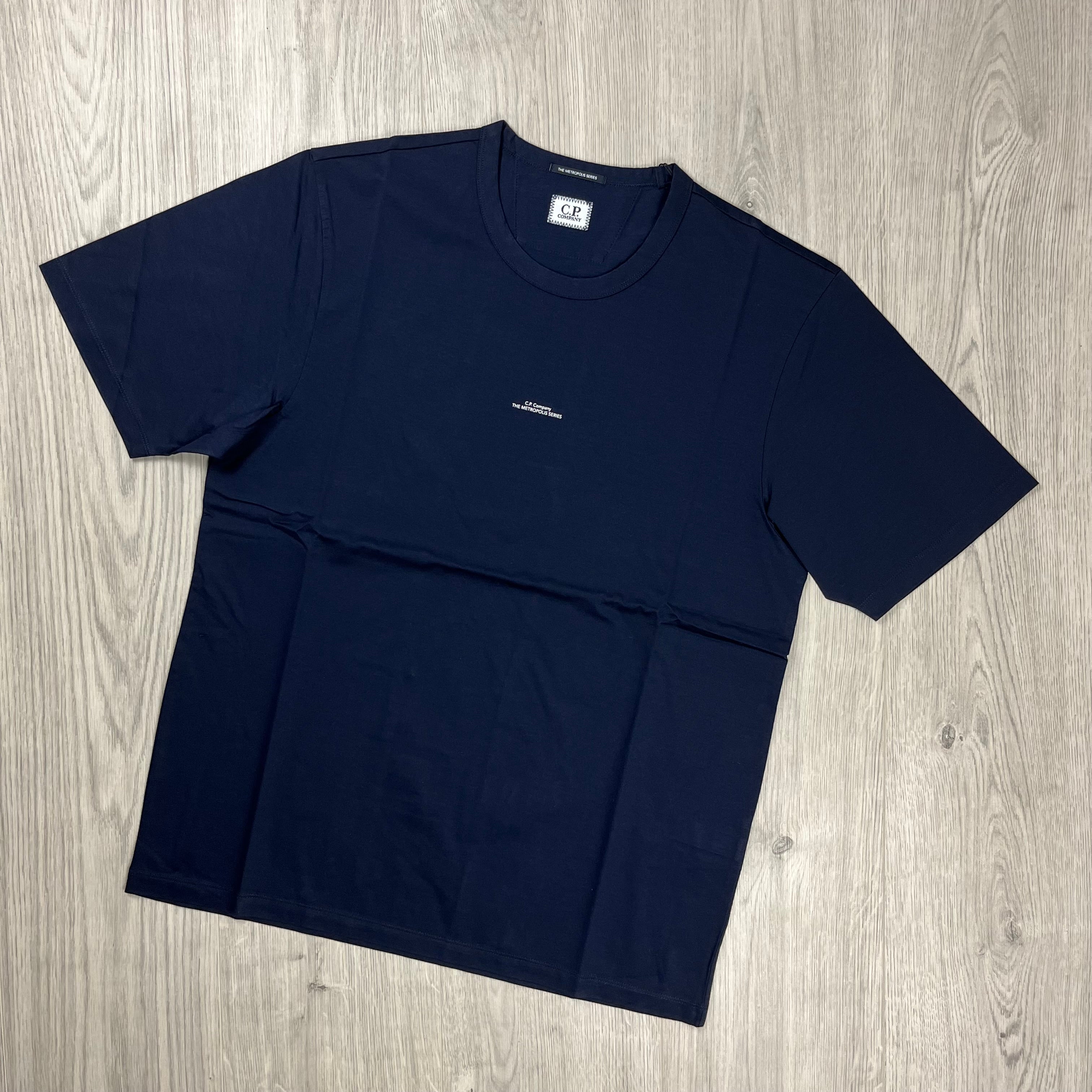 CP Company Metropolis T-shirt in Sky Captain Navy. On sale at Open Attire.