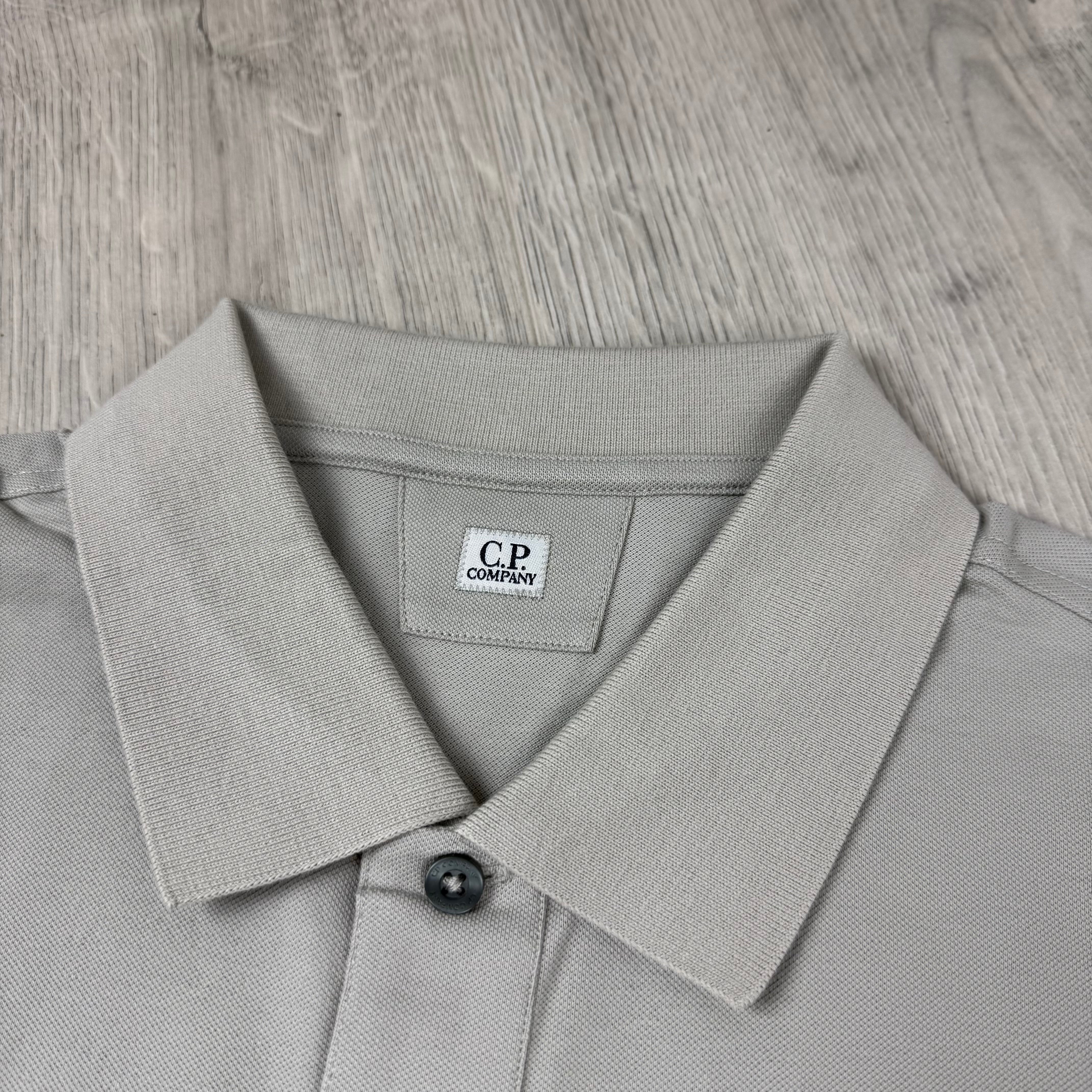 CP Company Piquet Polo Shirt - Dove