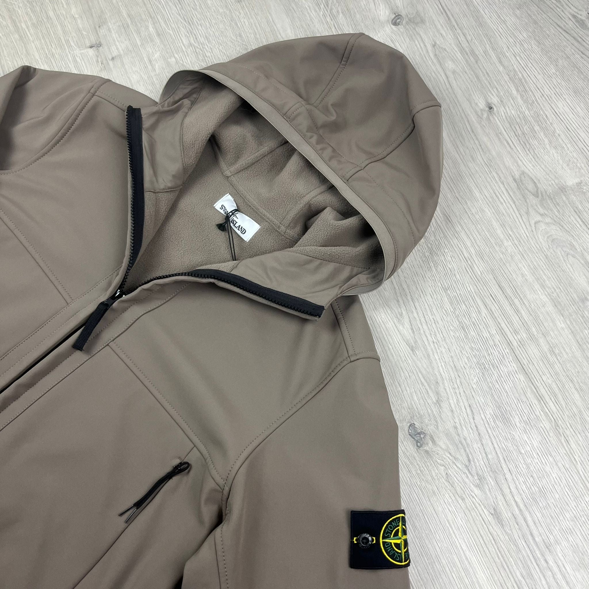 Stone Island Shell R e.dye Jacket in Walnut. On sale at Open Attire.