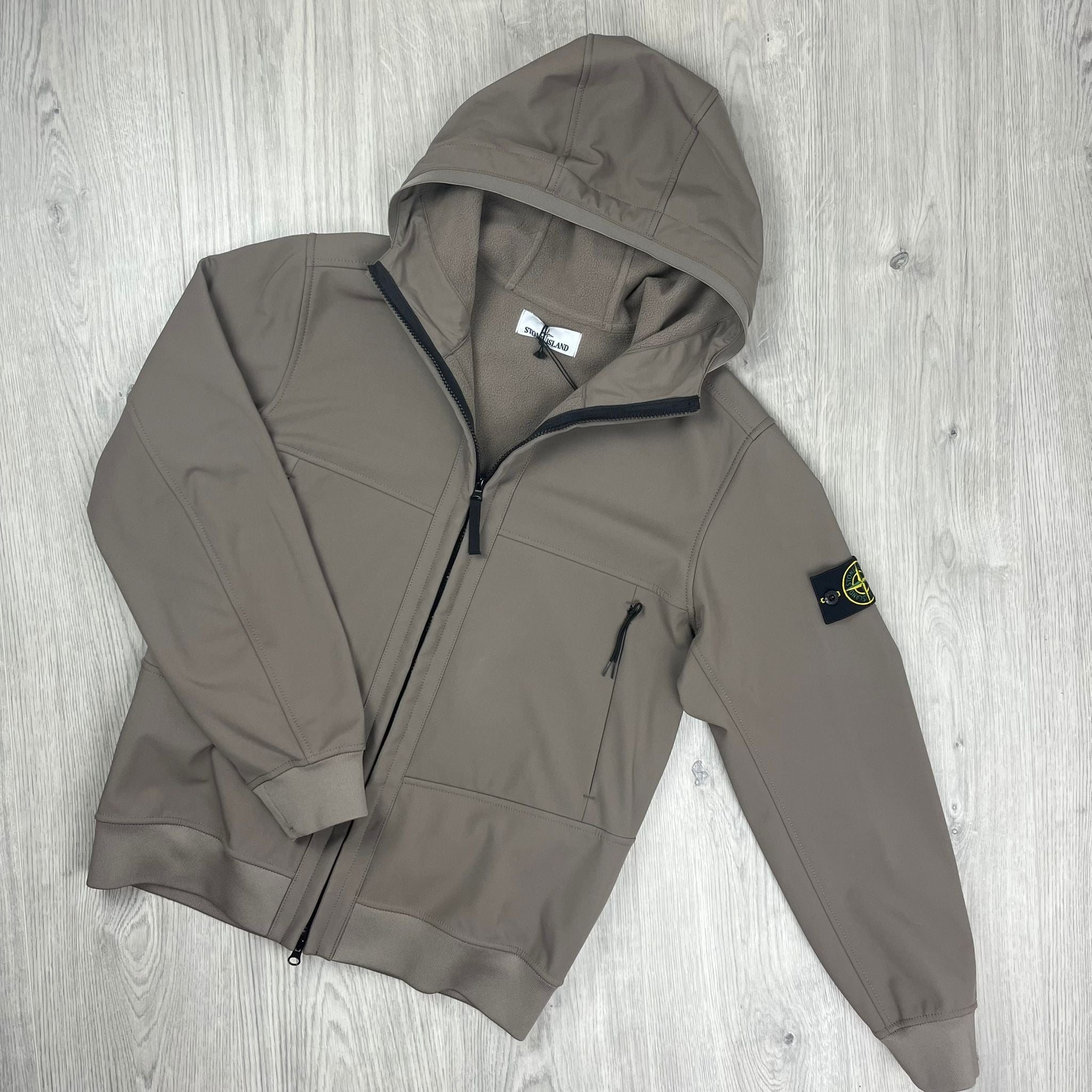 Stone Island Shell R e.dye Jacket in Walnut. On sale at Open Attire.