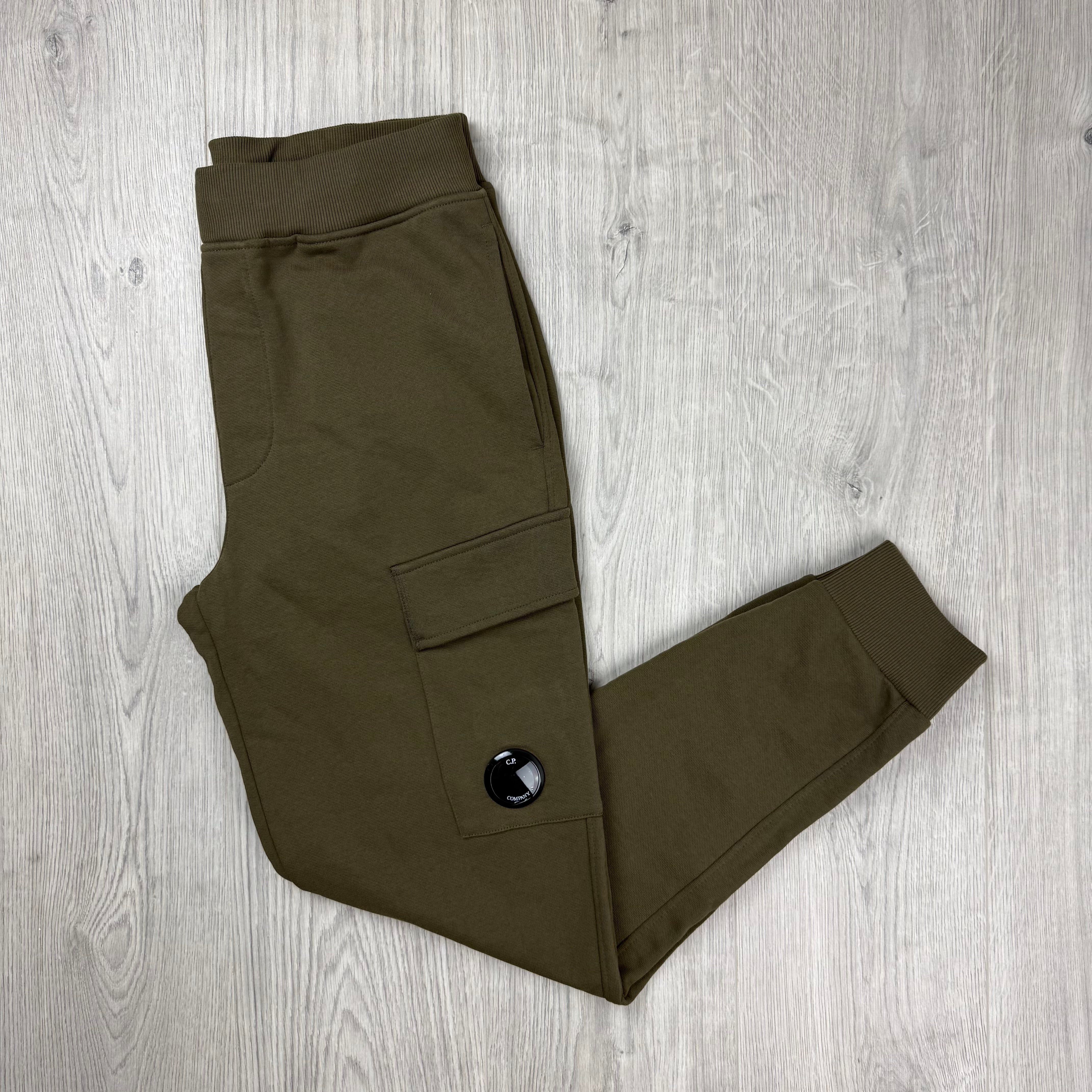 CP Company Raised Fleece Sweatpants - Ivy Green