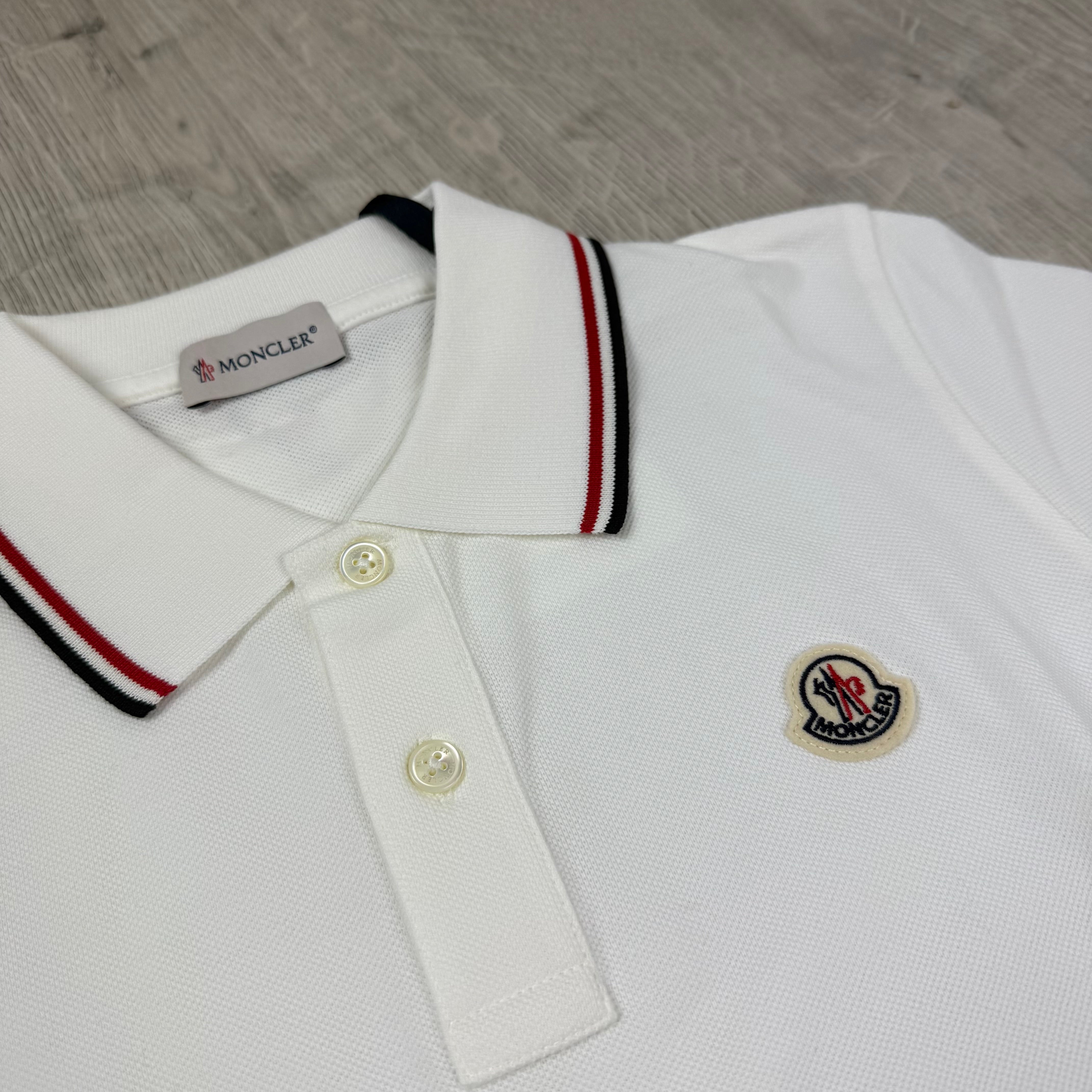 Moncler Junior Trim Polo Shirt - White