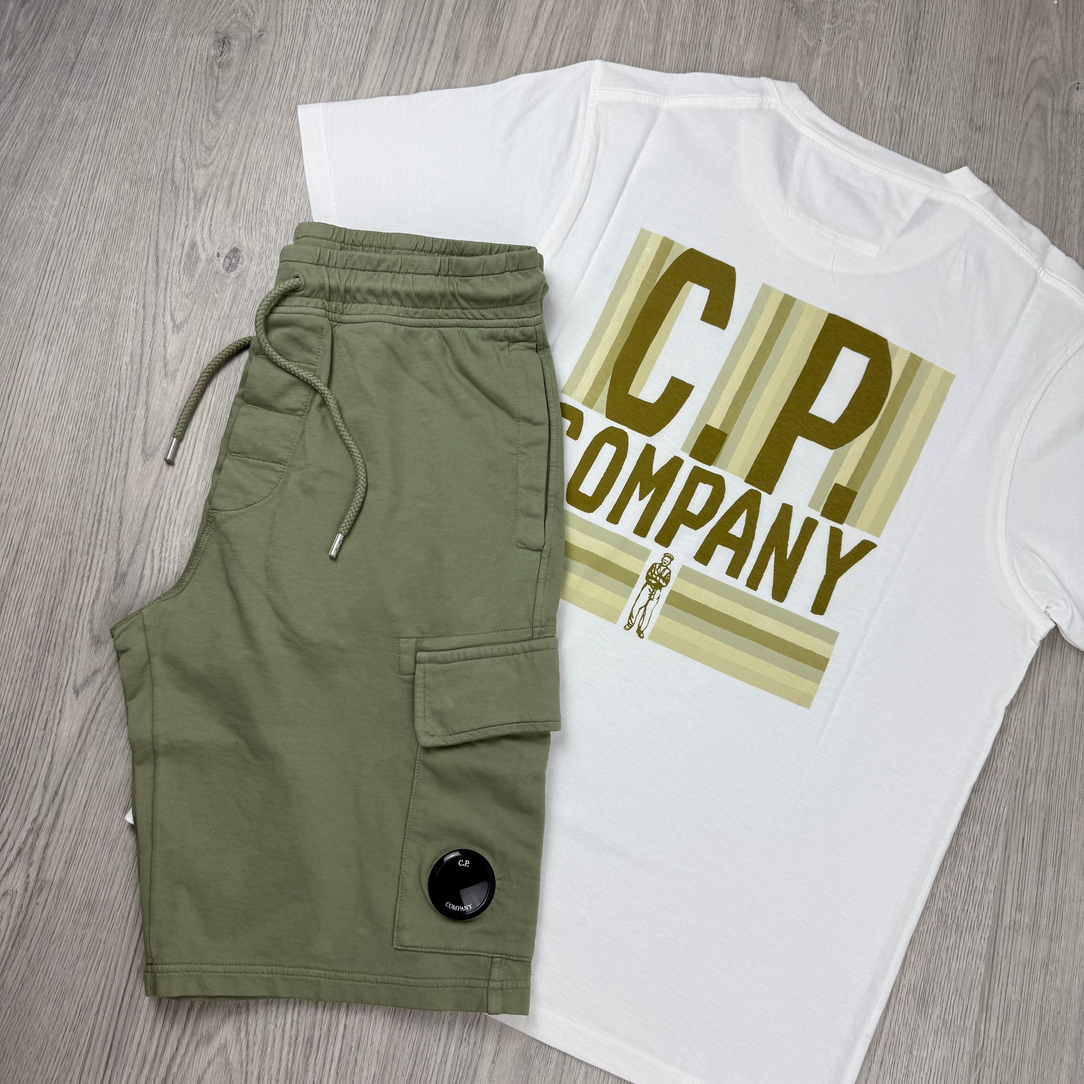 CP Company Set - White/Moss Gray