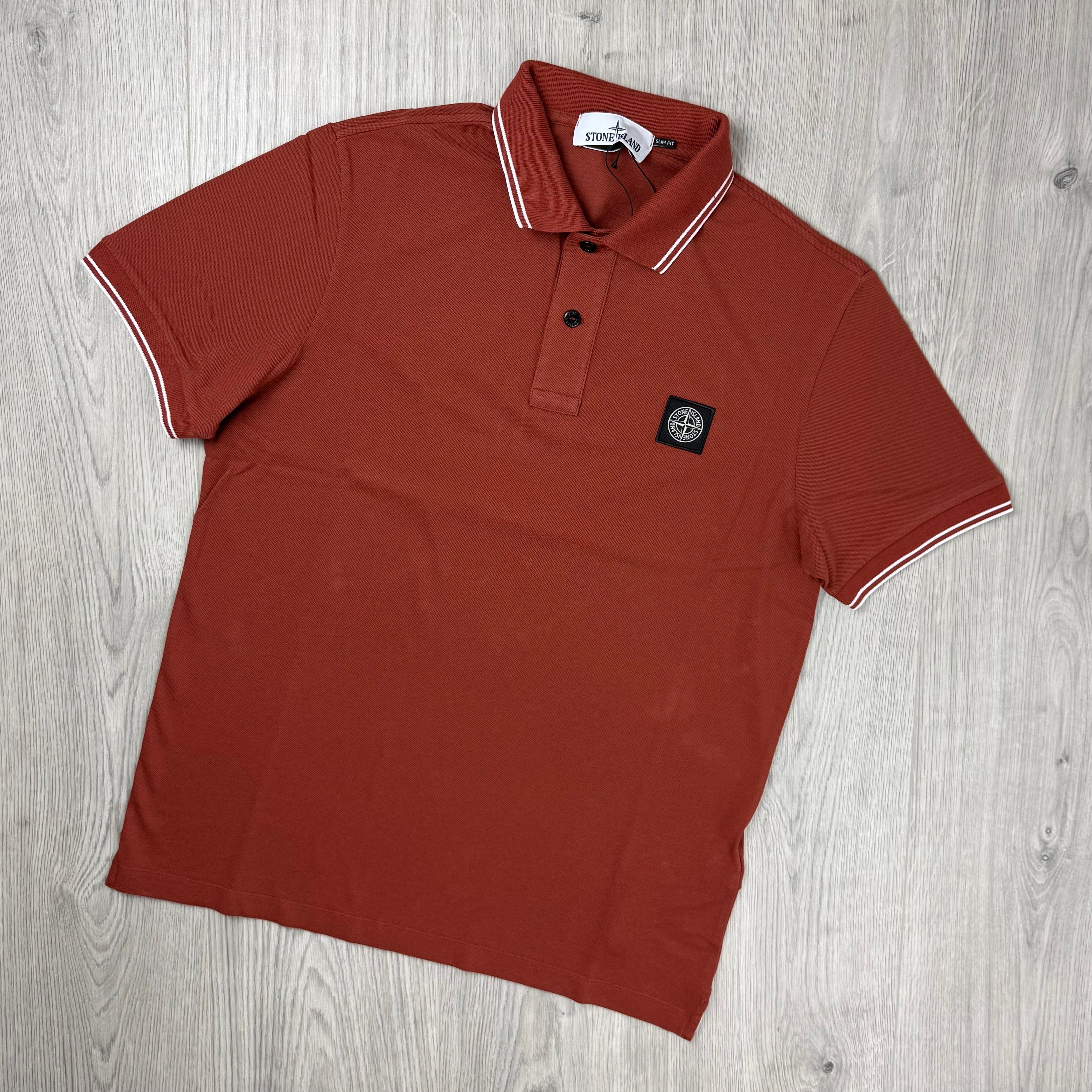 Stone Island Patch Polo Shirt - Brick Red