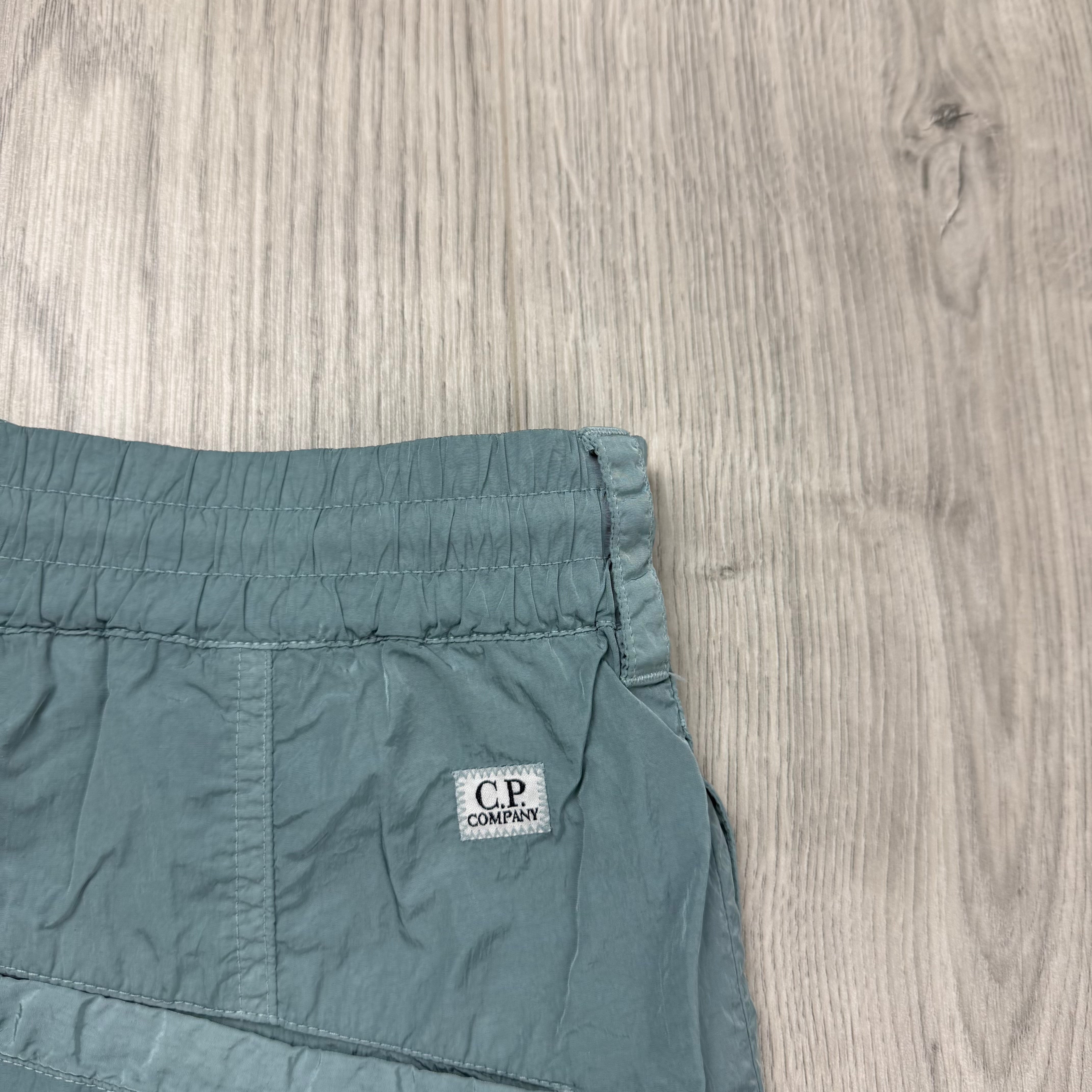 CP Company Boxy Chrome-R Cargo Shorts - Silver Blue
