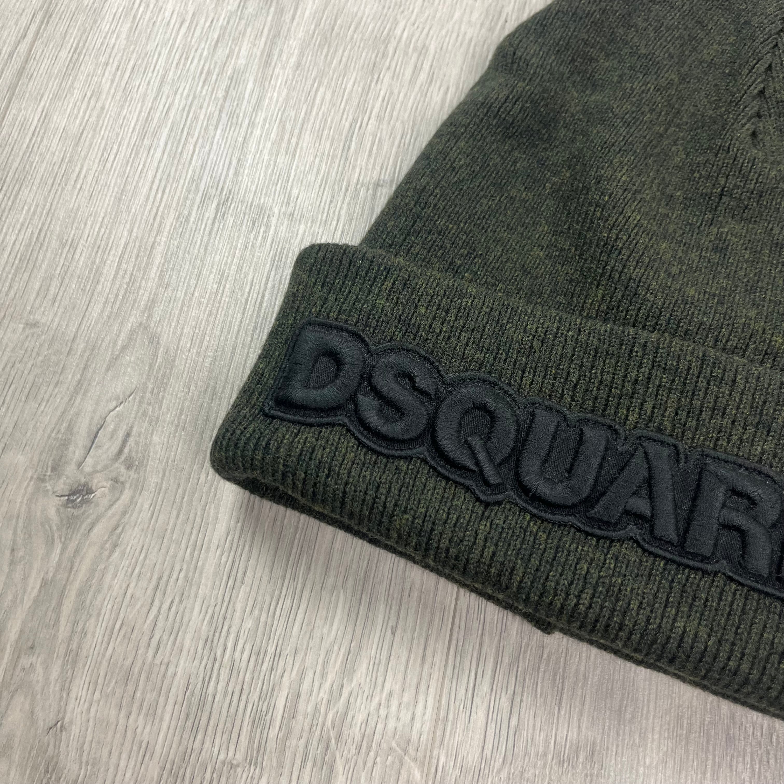 DSQUARED2 wool beanie in Khaki. On sale at Open Attire.