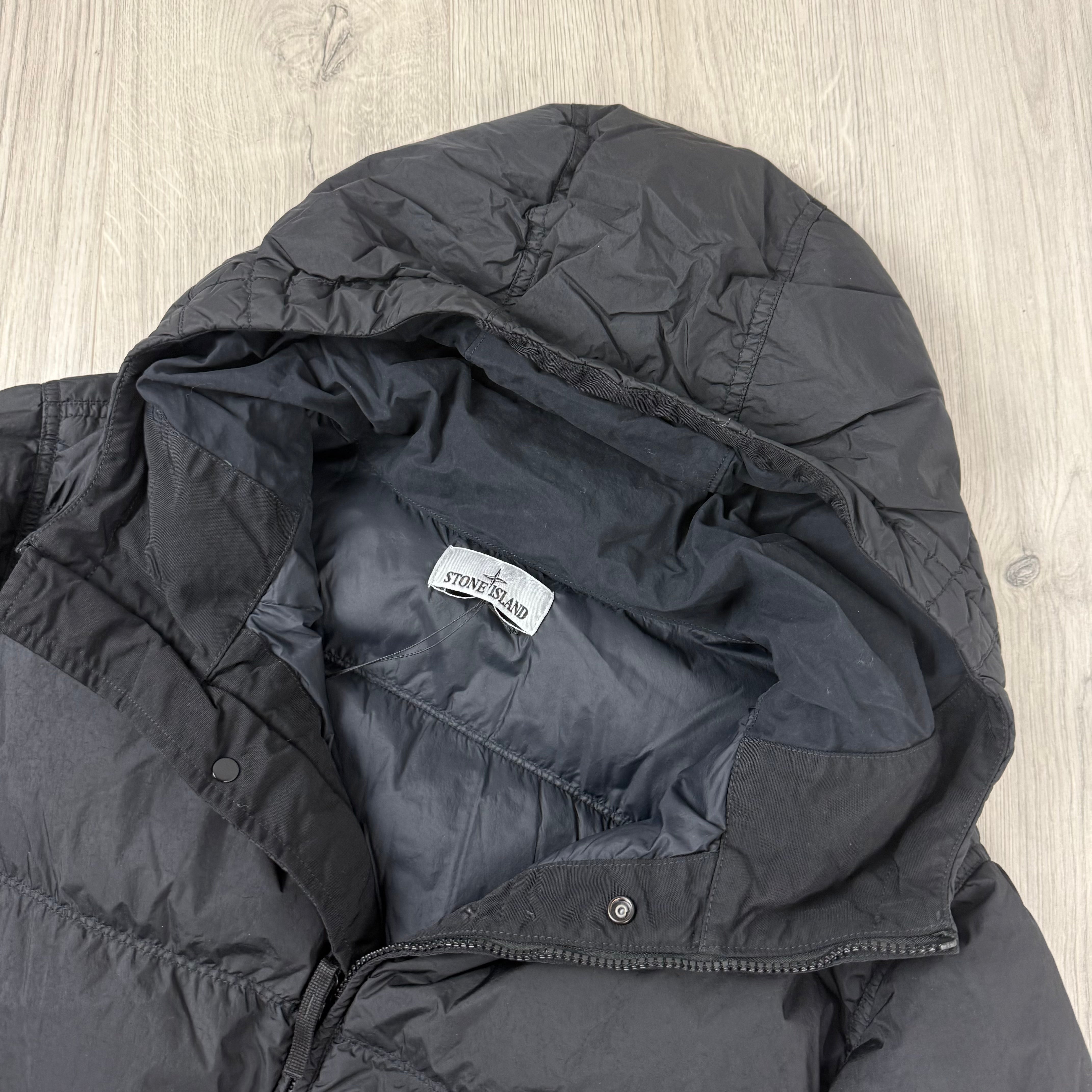 Stone Island Crinkle Reps Down Jacket - Black