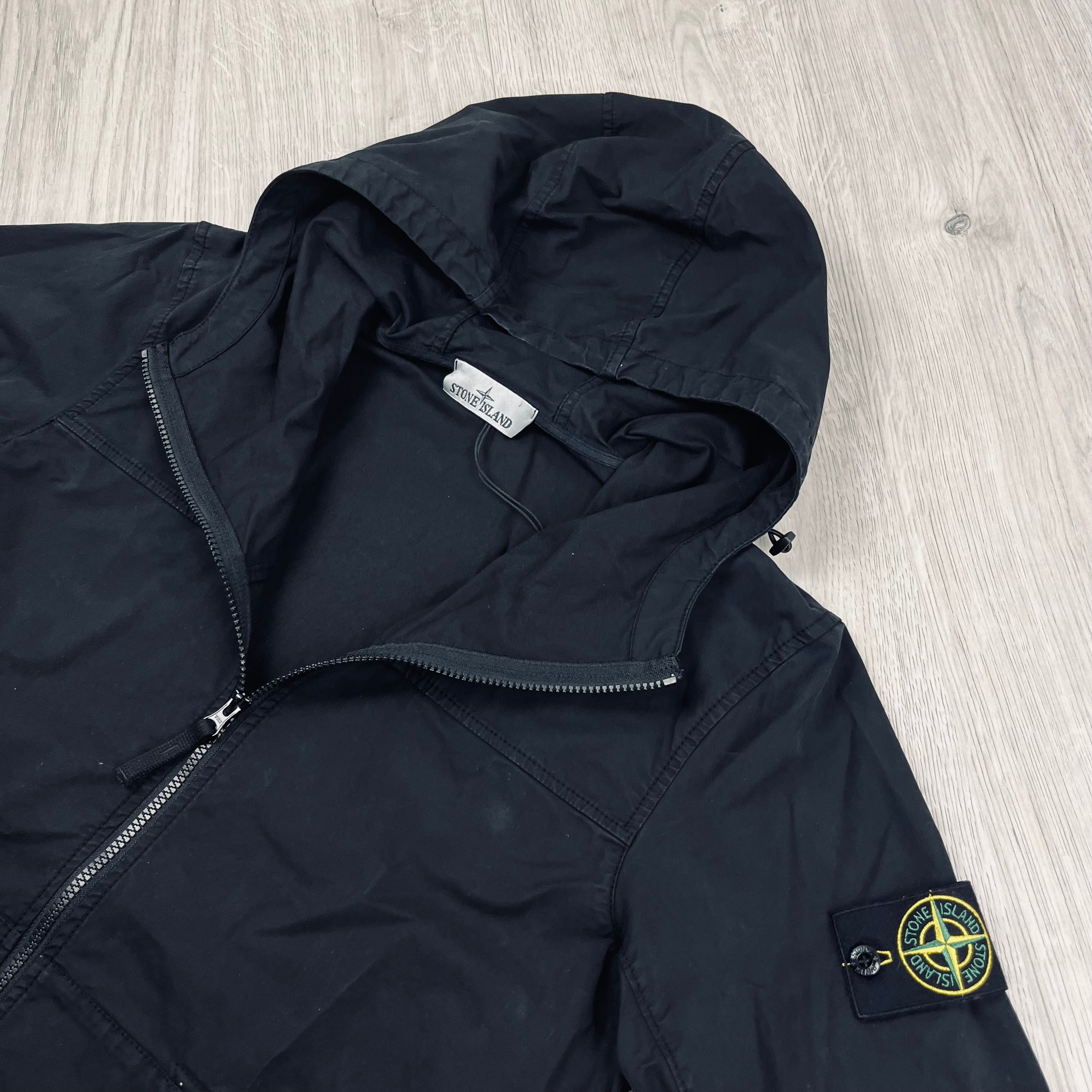 Stone Island Supima Cotton Hooded Overshirt in Black. On sale at Open Attire.