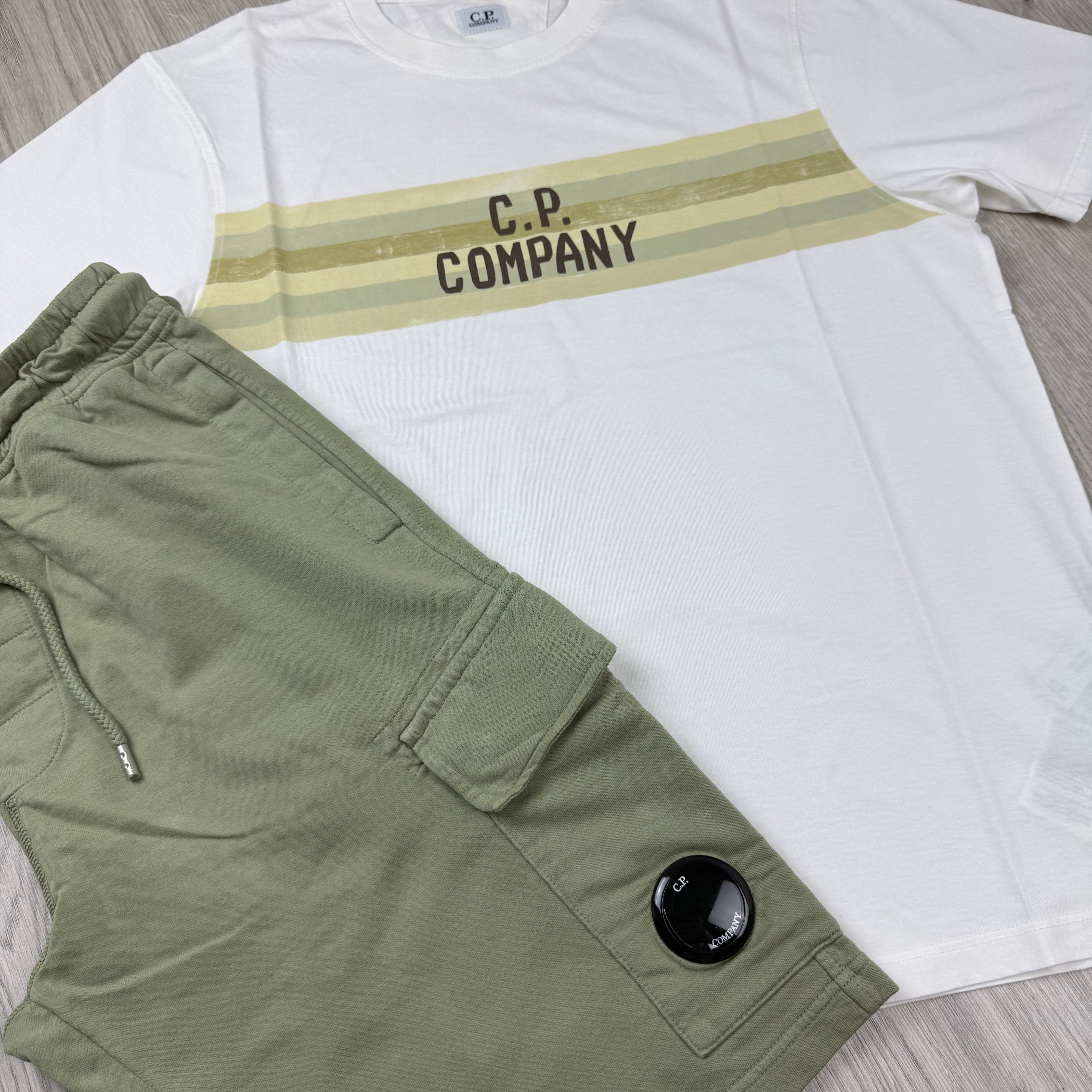 CP Company Set - White/Moss Gray