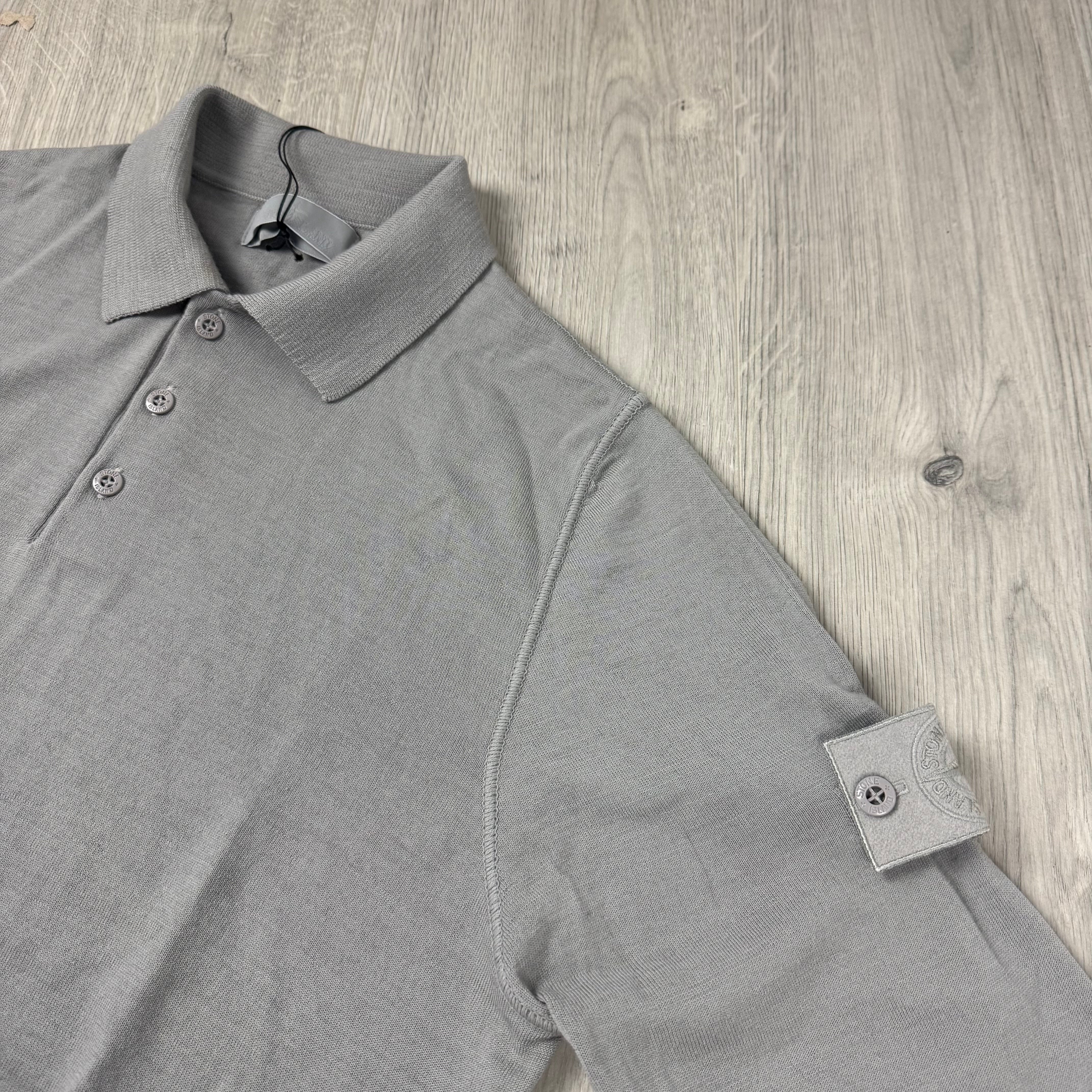 Stone Island Ghost Knit Polo Shirt - Grey