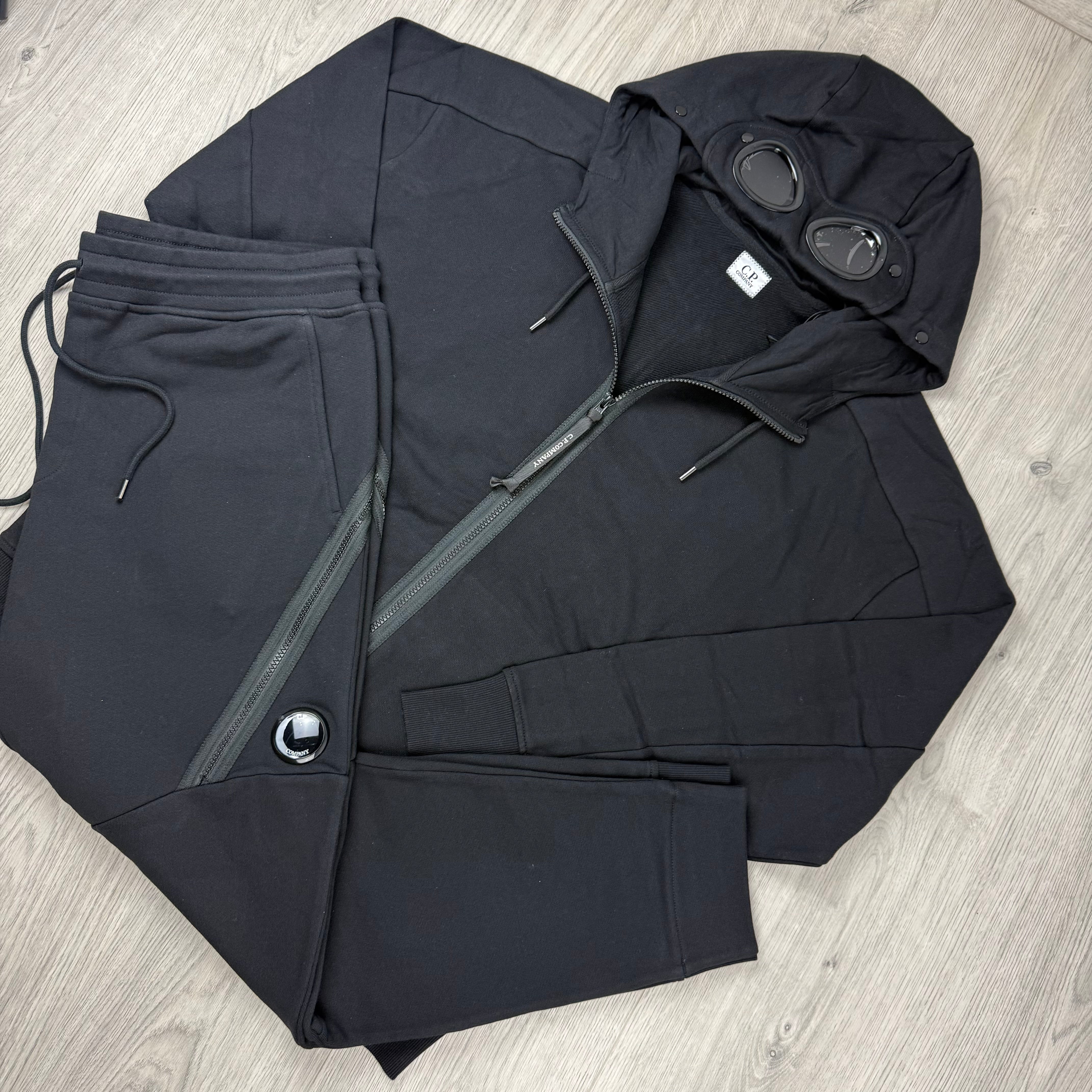 CP Company Raised Fleece Tracksuit - Black