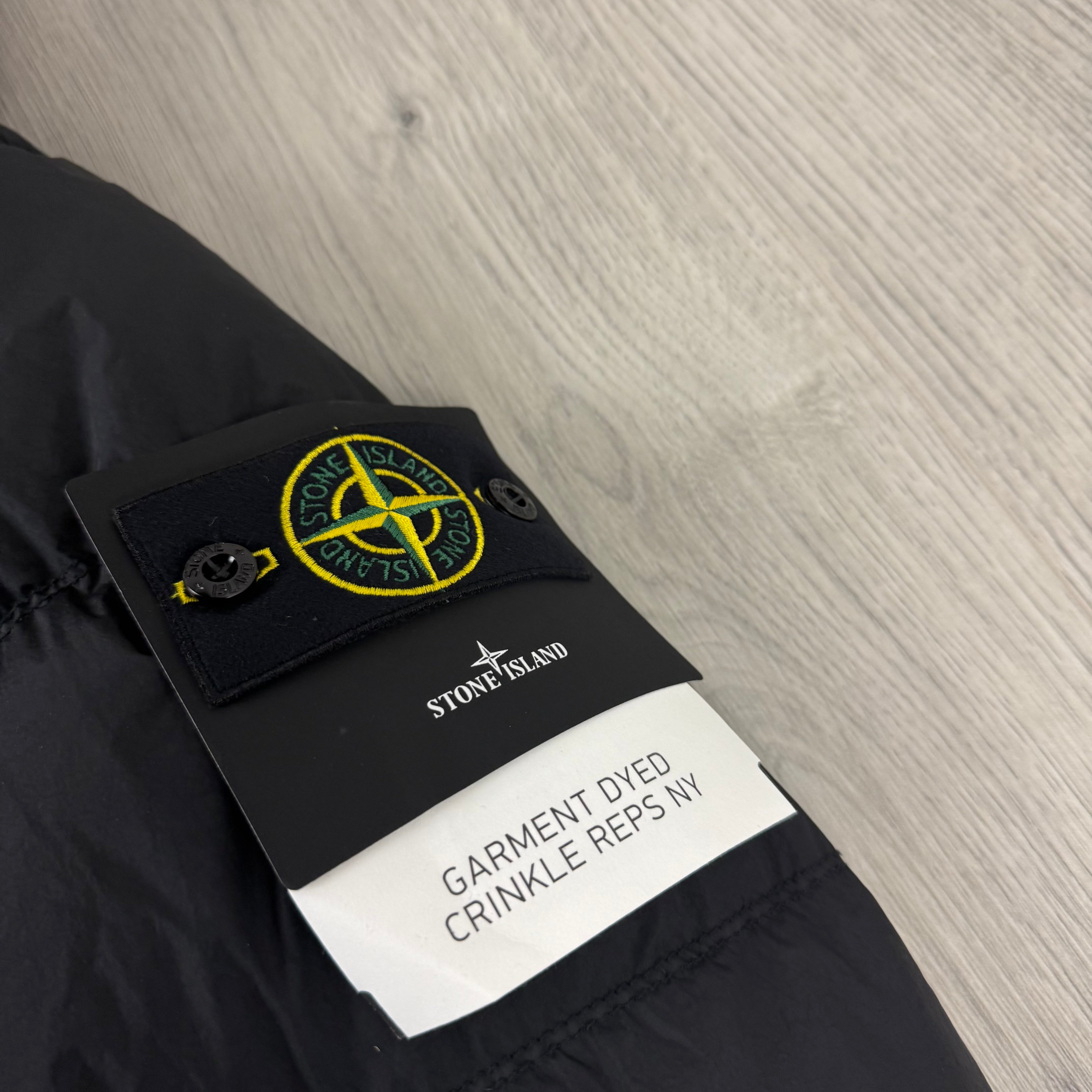 Stone Island Crinkle Reps Down Jacket - Black