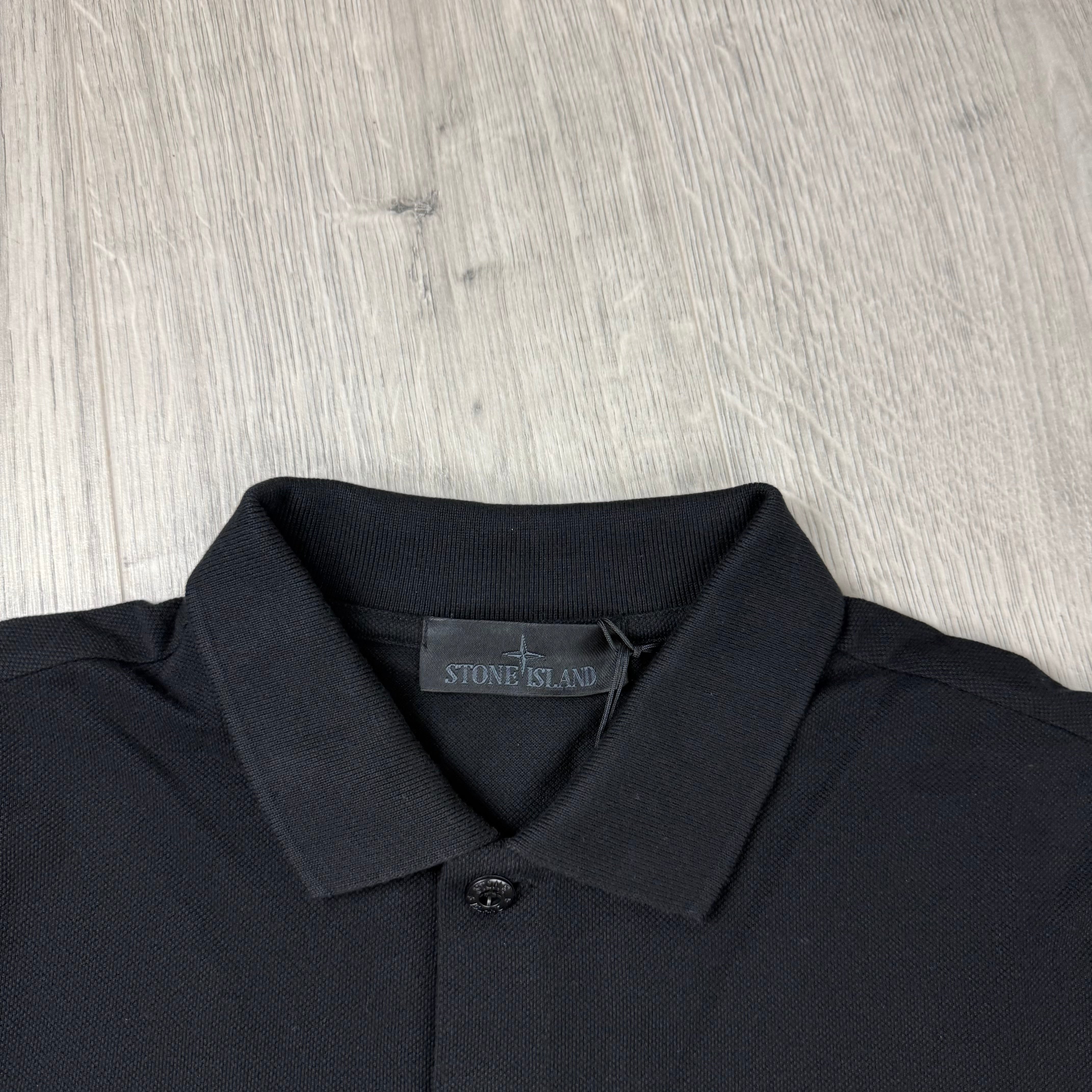 Stone Island Ghost Patch Polo Shirt - Black