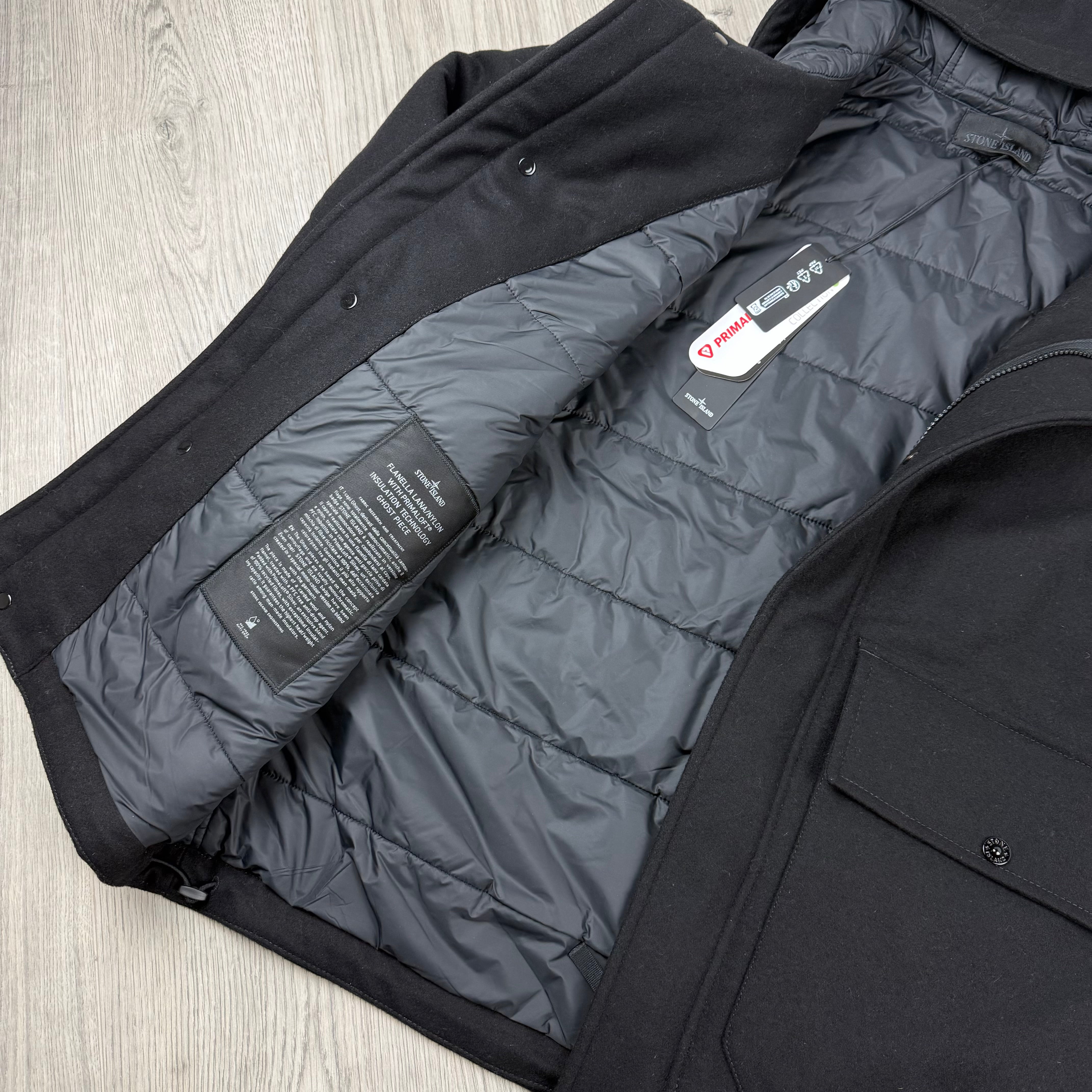 Stone Island Ghost Flanella Lana Jacket - Black