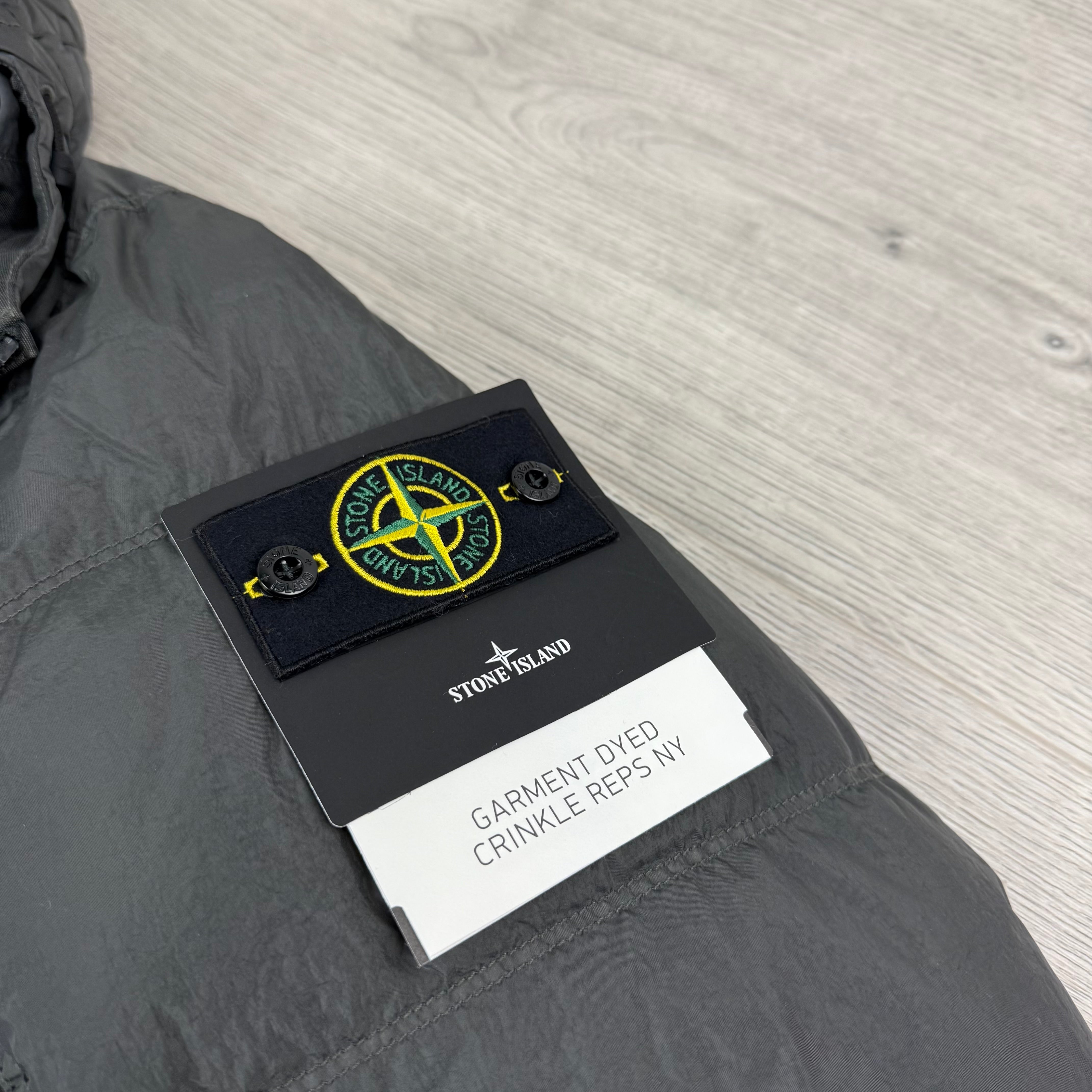 Stone Island Crinkle Reps Down Jacket - Lead Grey