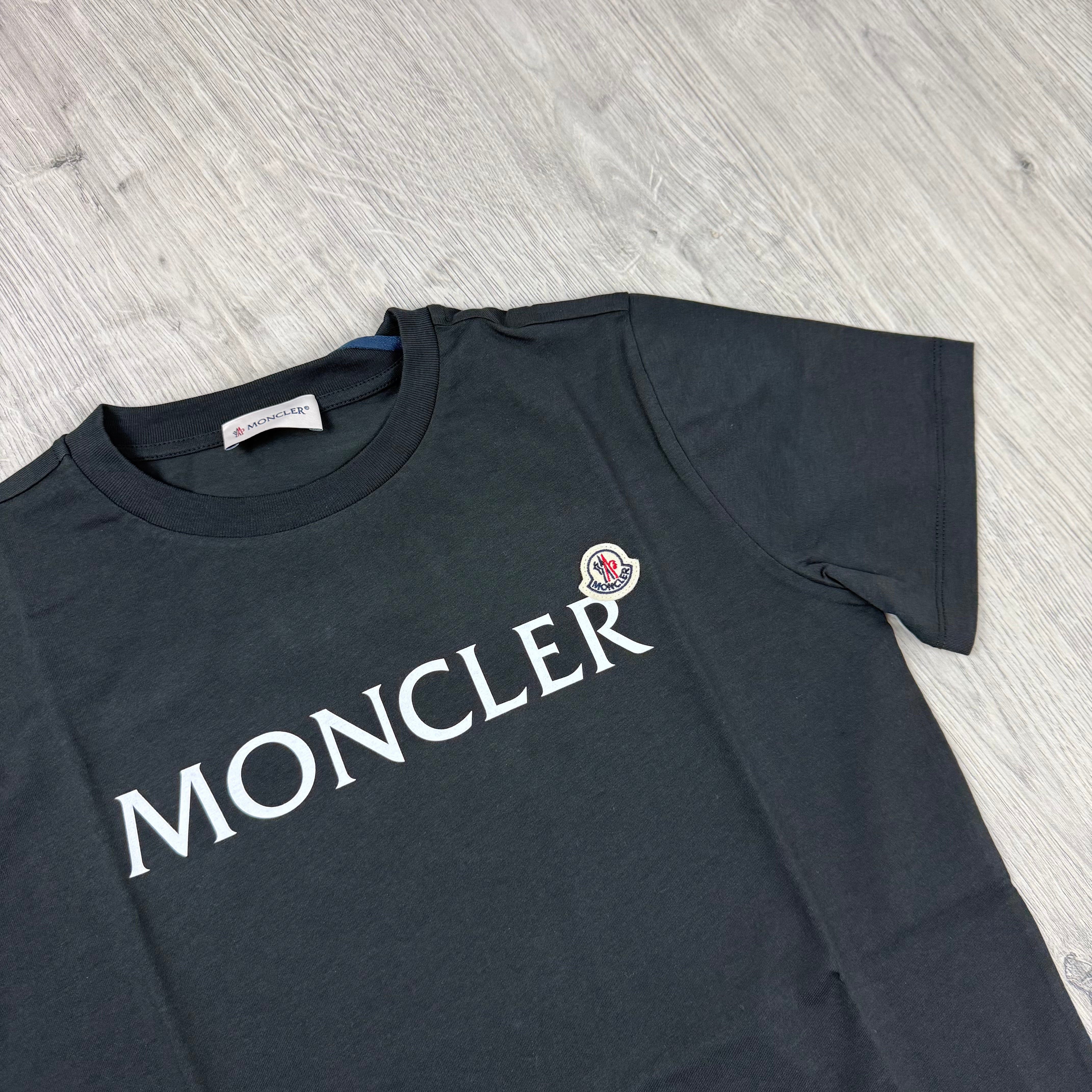Moncler Junior Printed T-Shirt - Black