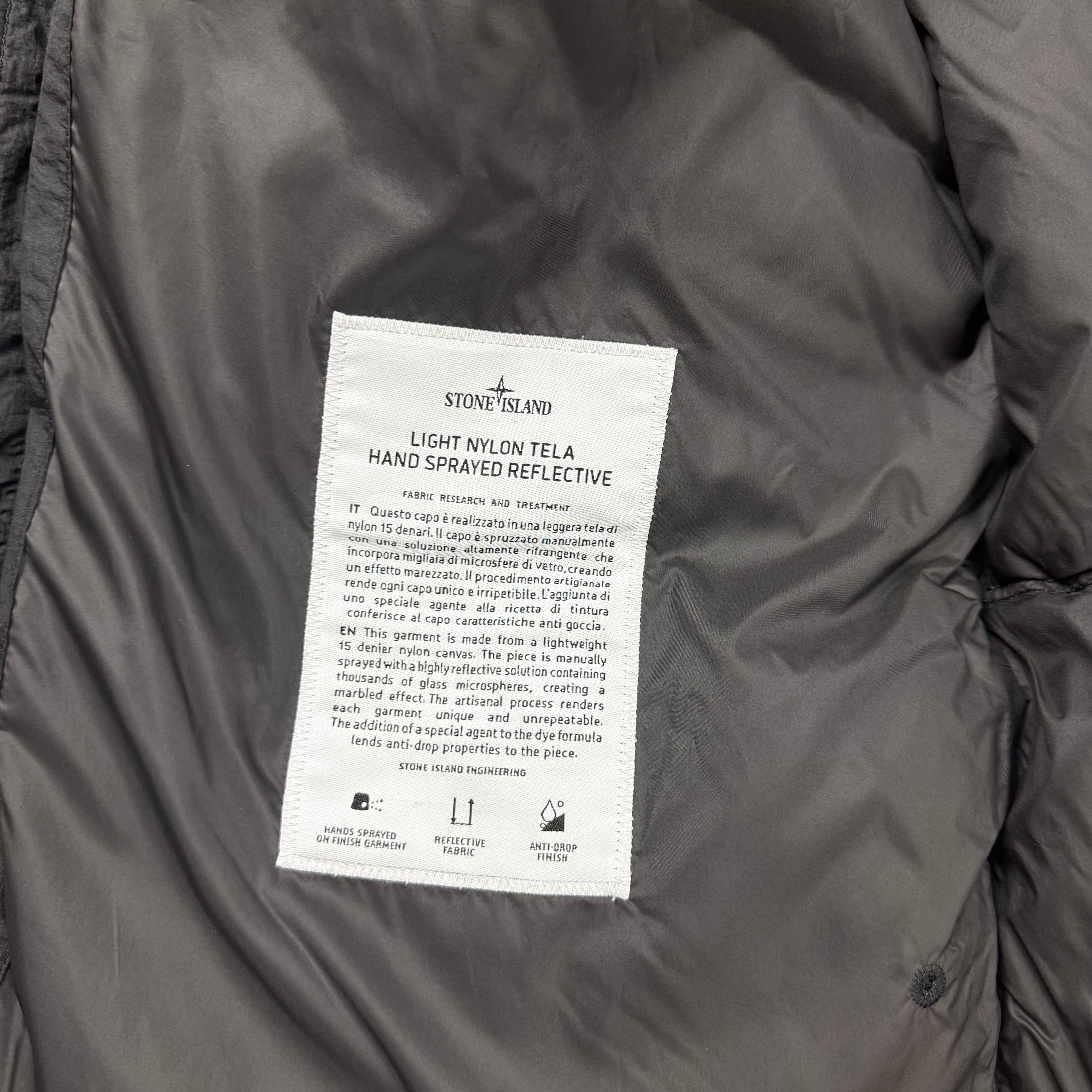 Stone Island Tela Hand Sprayed Reflective Down Jacket - Black