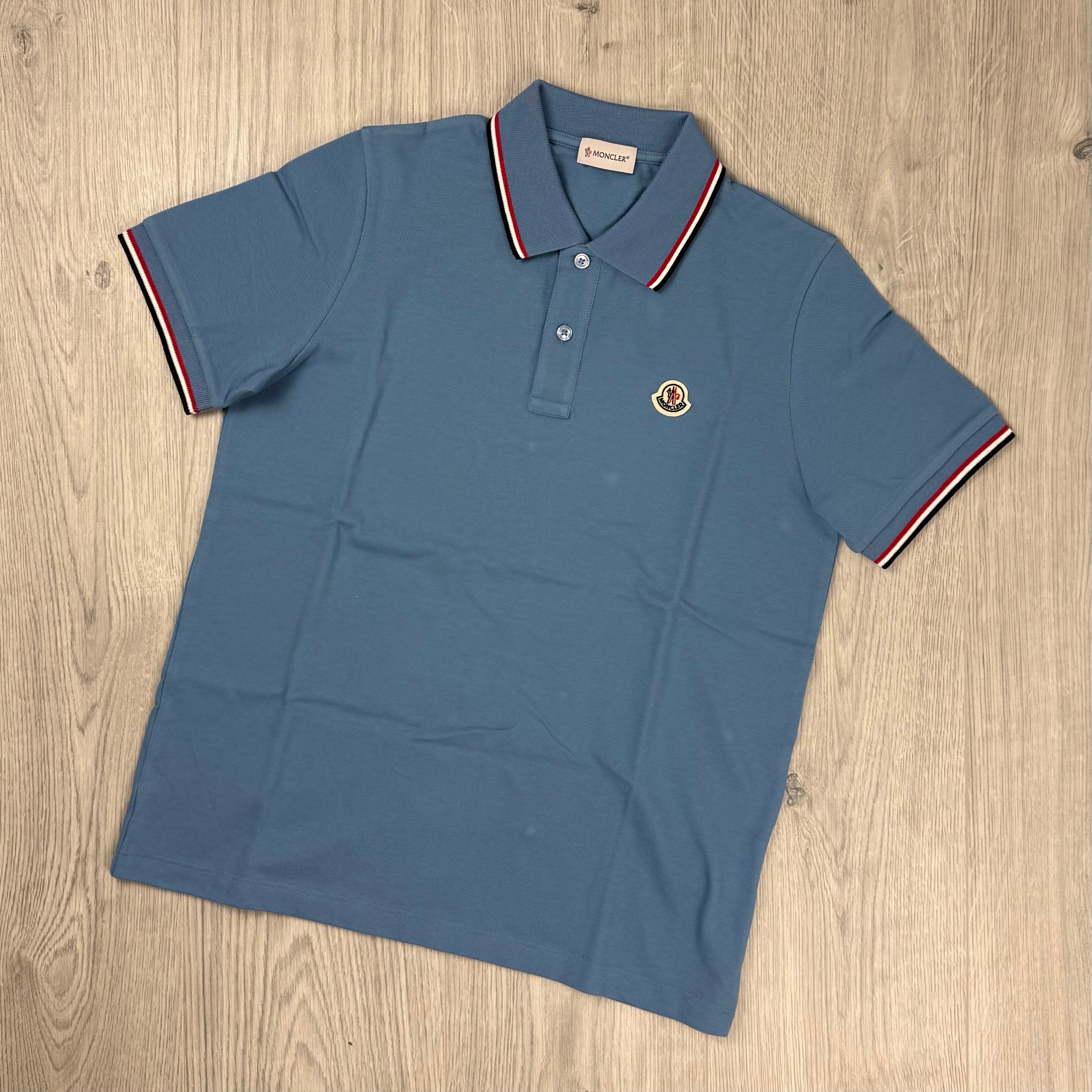 Moncler Junior Trim Polo Shirt - Blue