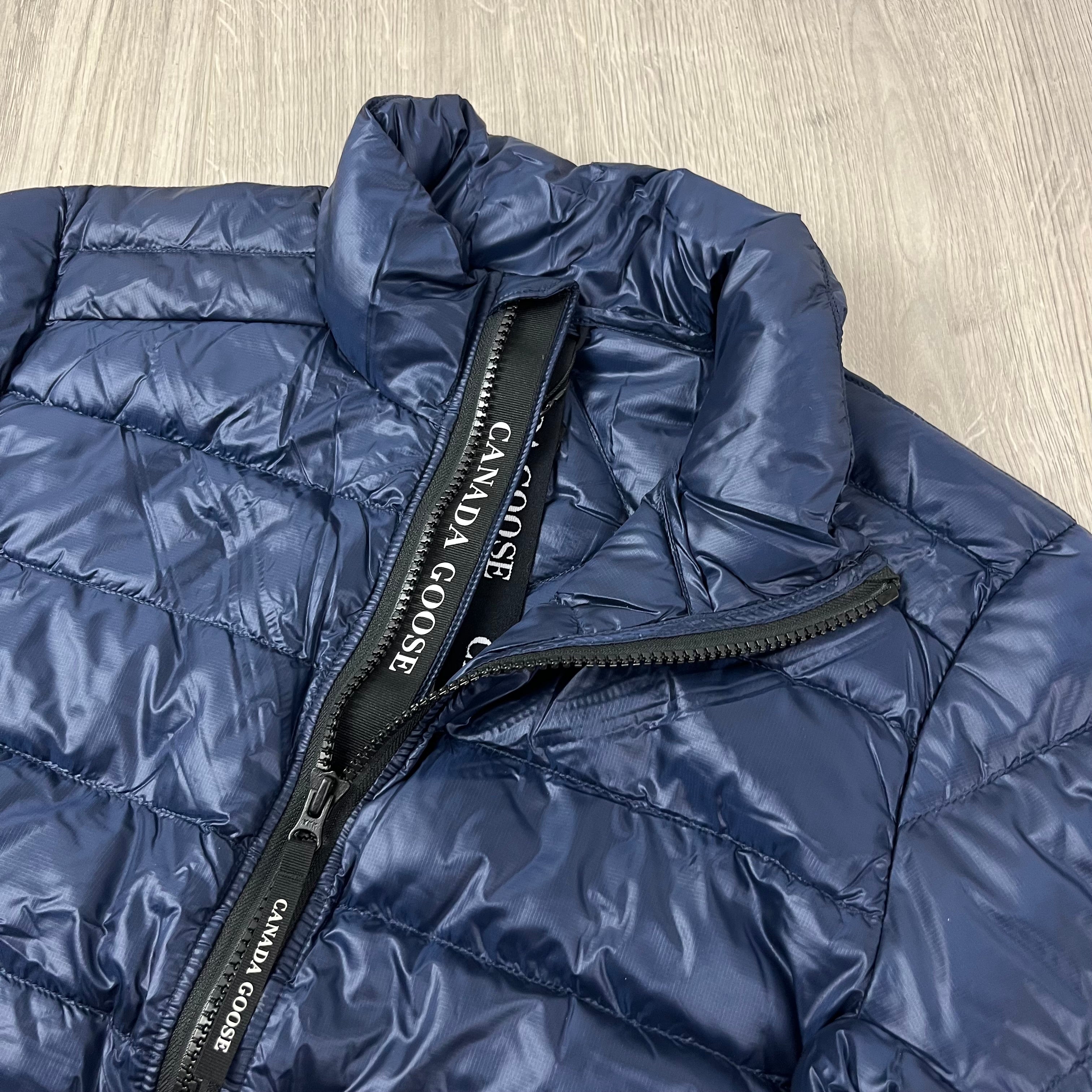 Canada Goose Crofton Down Jacket in Atlantic Navy. On sale at Open Attire.