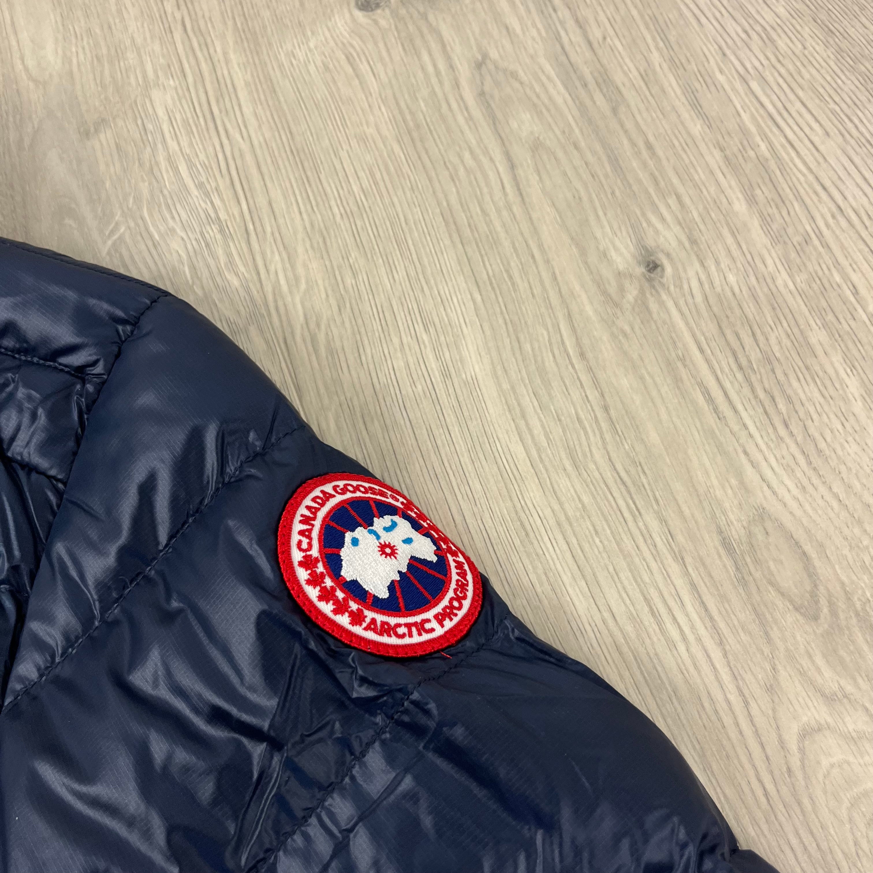 Canada Goose Crofton Down Jacket in Atlantic Navy. On sale at Open Attire.