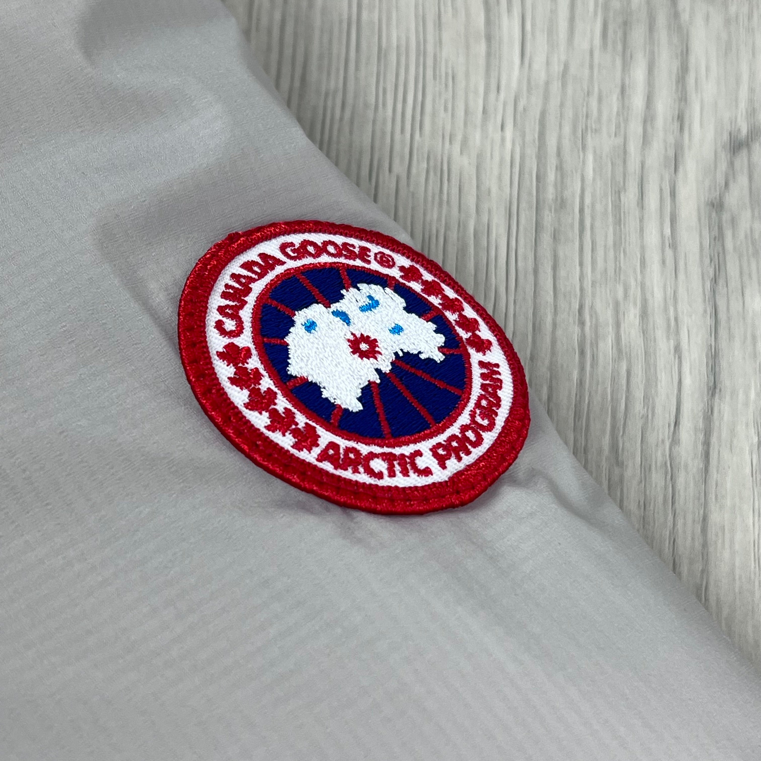 Men's Canada Goose Lodge Hoody Jacket in Moonstone Grey. On sale at Open Attire.