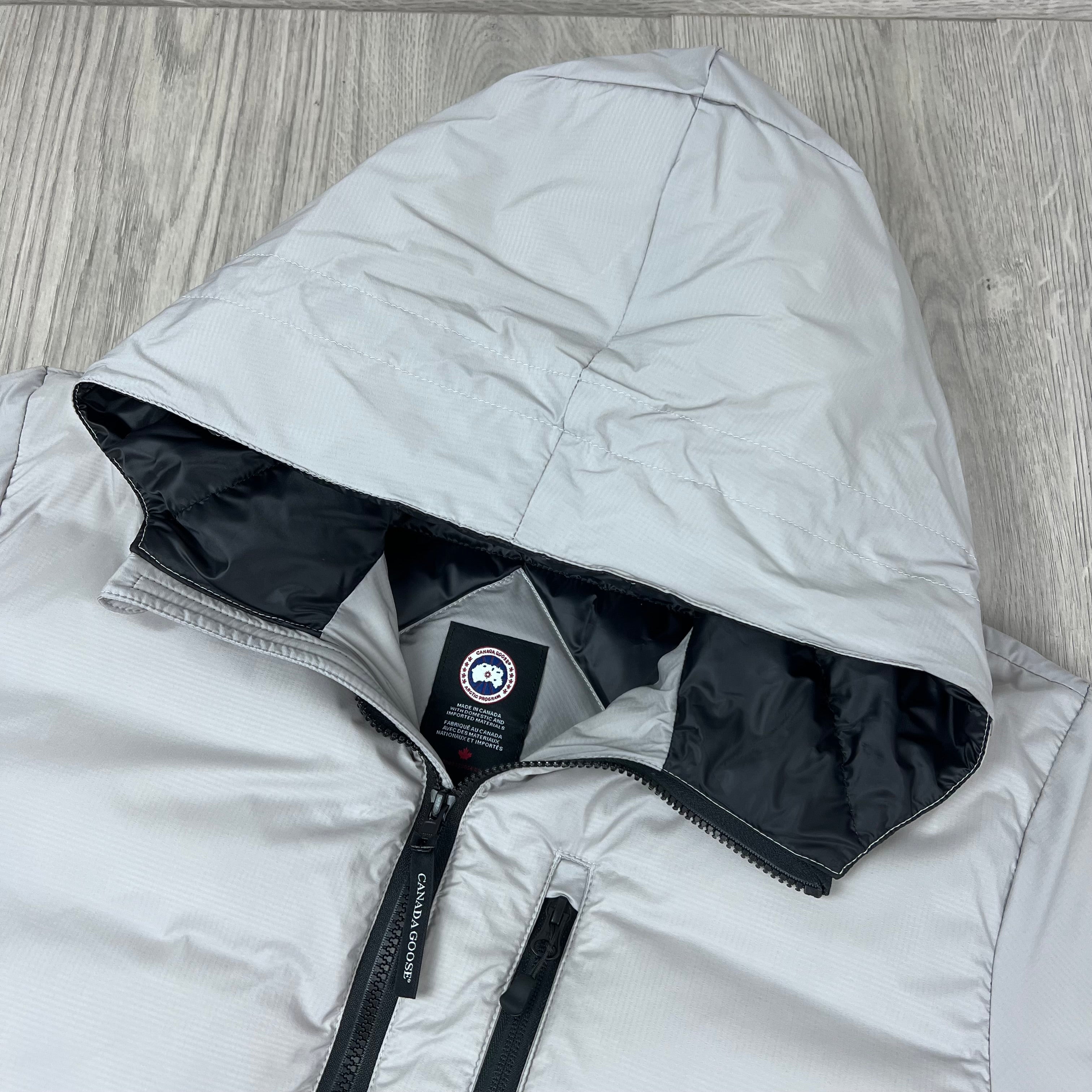 Men's Canada Goose Lodge Hoody Jacket in Moonstone Grey. On sale at Open Attire.