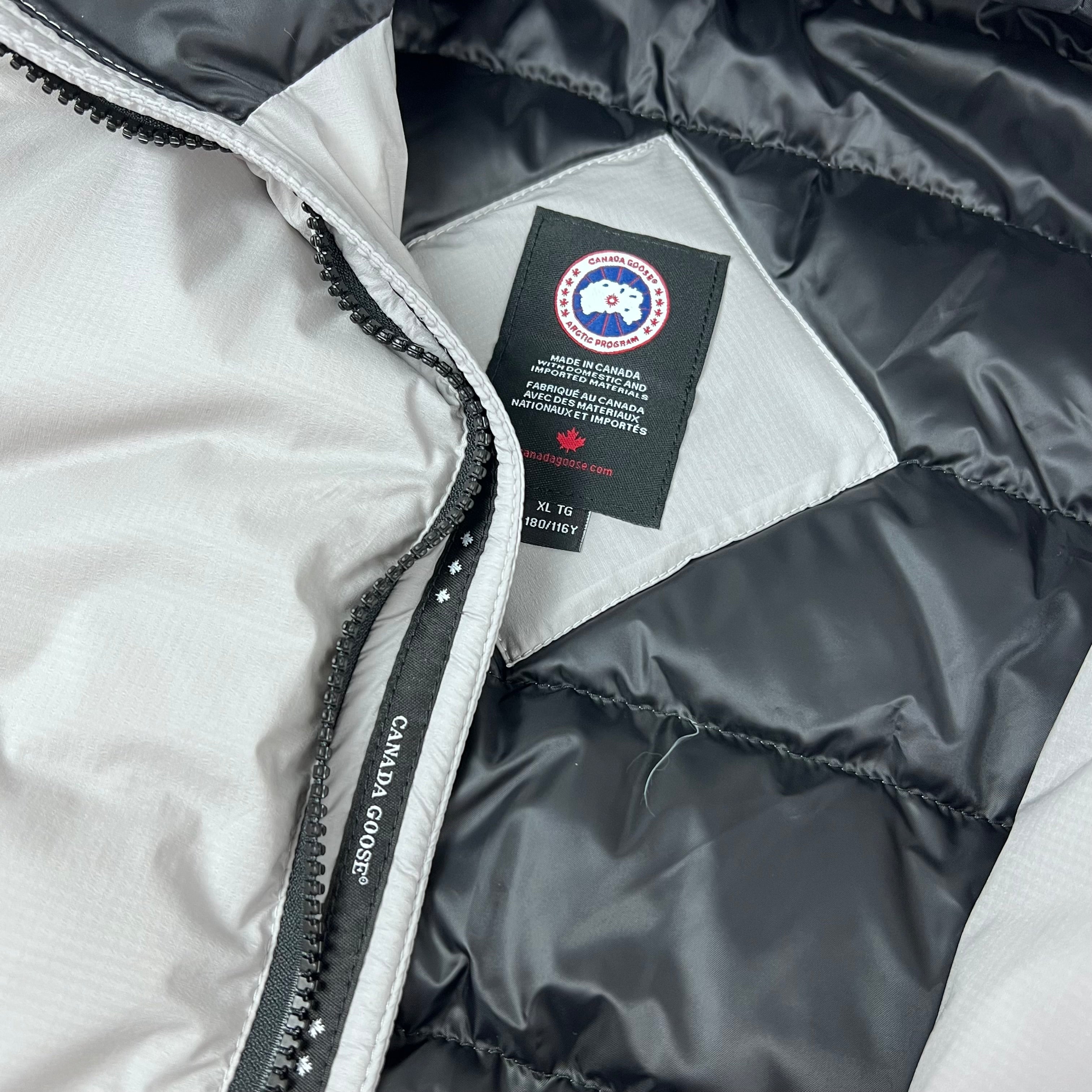 Men's Canada Goose Lodge Hoody Jacket in Moonstone Grey. On sale at Open Attire.