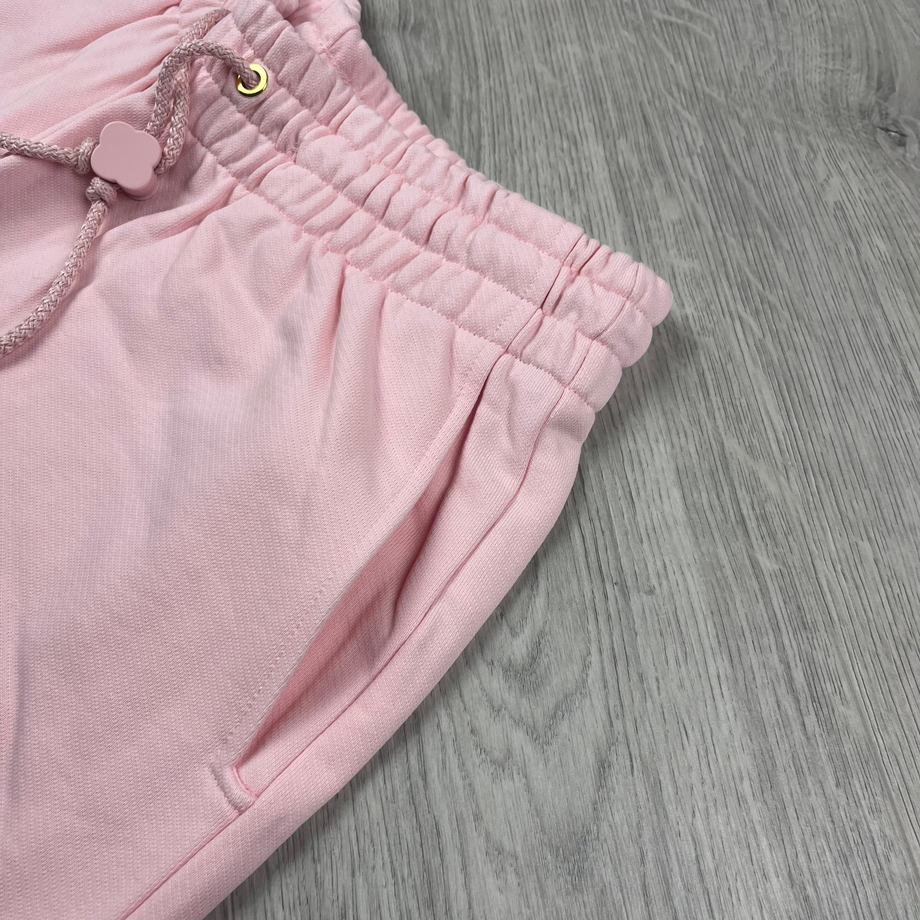 Casablanca Paris Greek Temple Jersey Shorts in Pink. On sale at Open Attire.