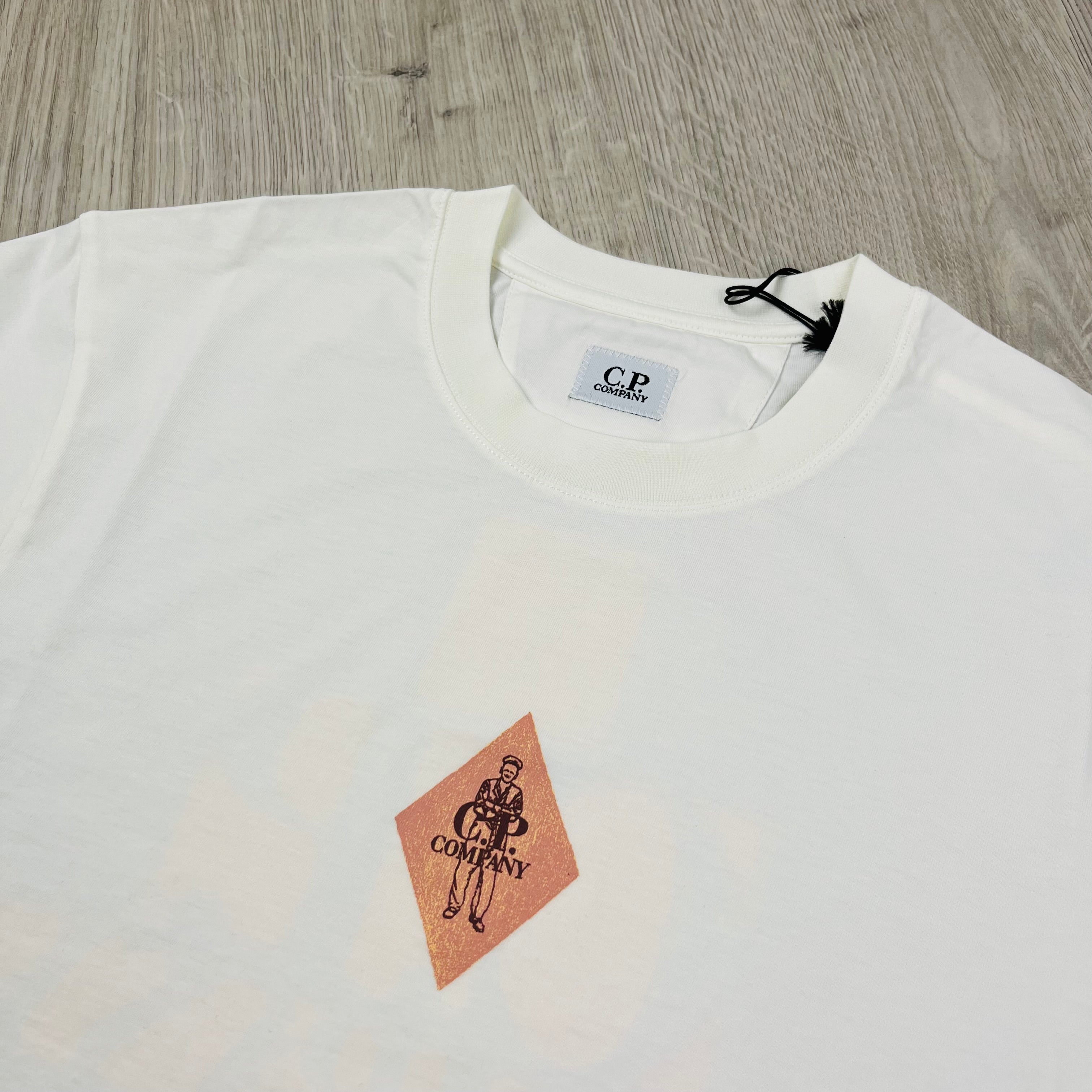 CP Company Sailor T-Shirt in Gauze White. On sale at Open Attire.