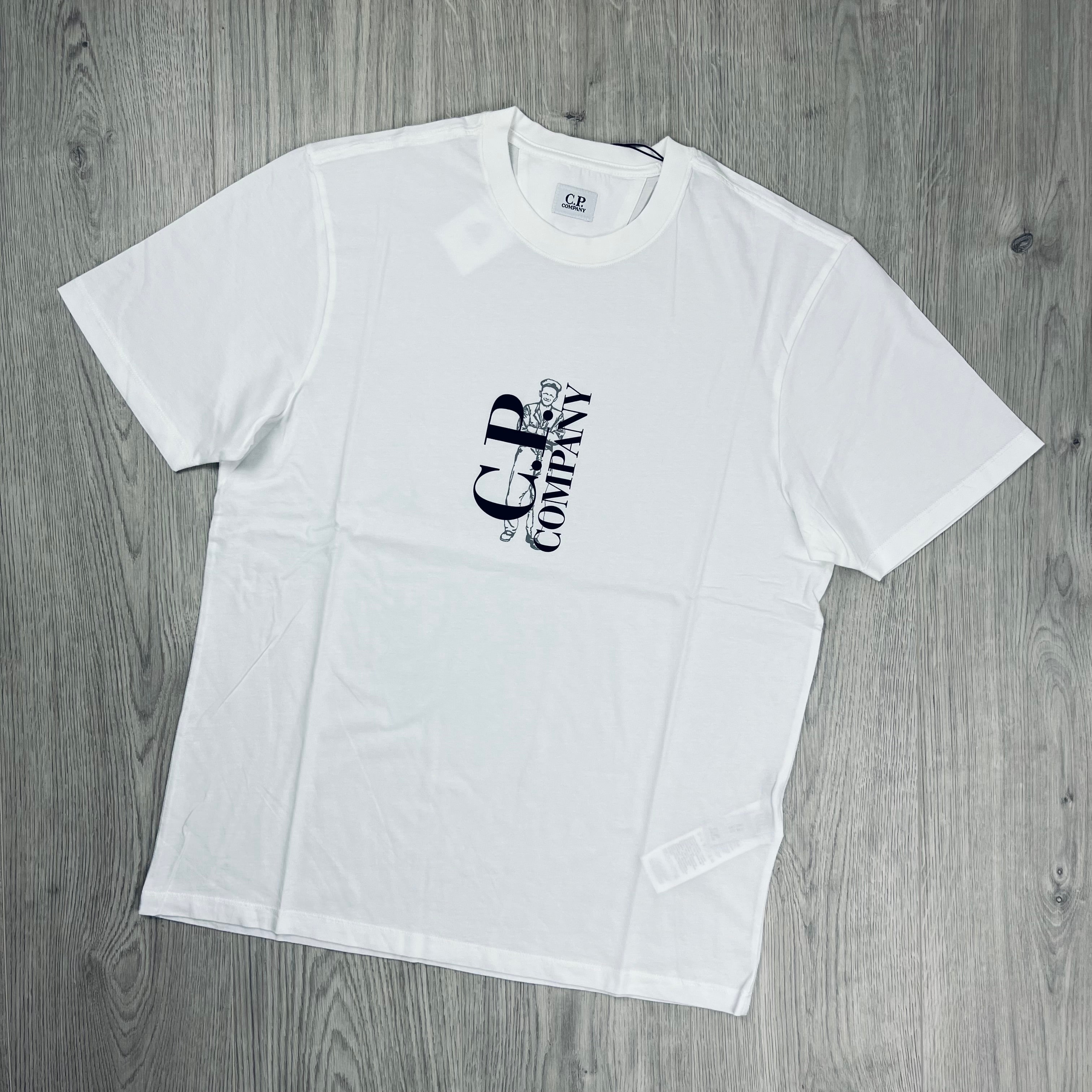 CP Company Sailor T-Shirt in Gauze White. On sale at Open Attire.