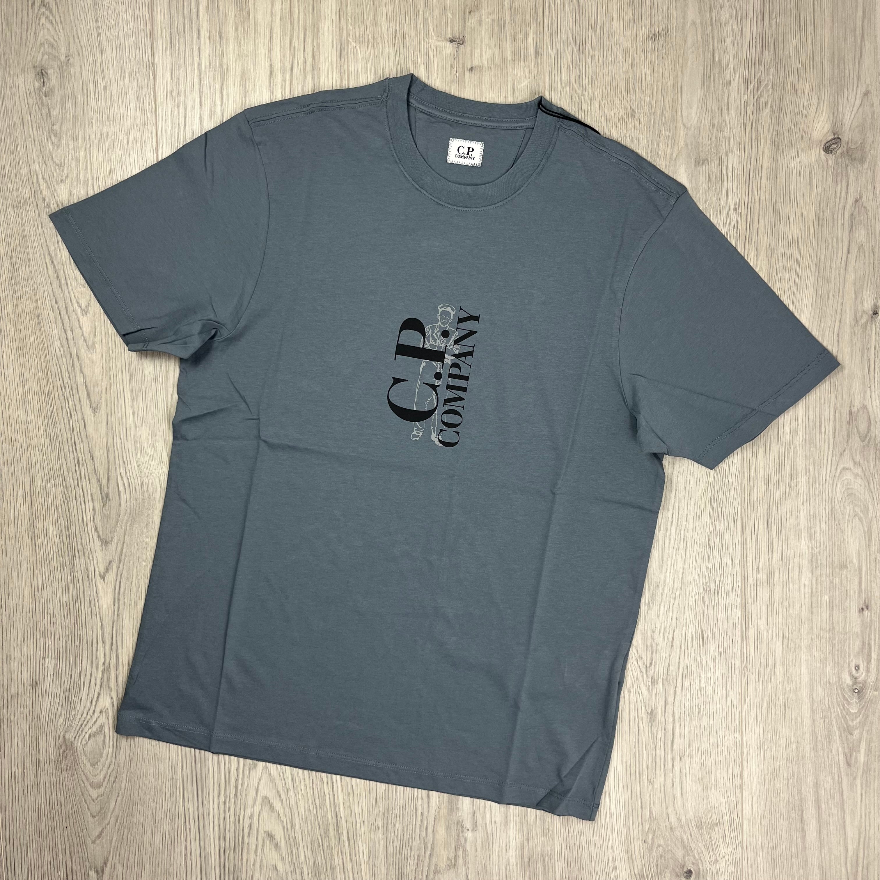 CP Company British Sailor T-Shirt in Stormy Weather. On sale at Open Attire.