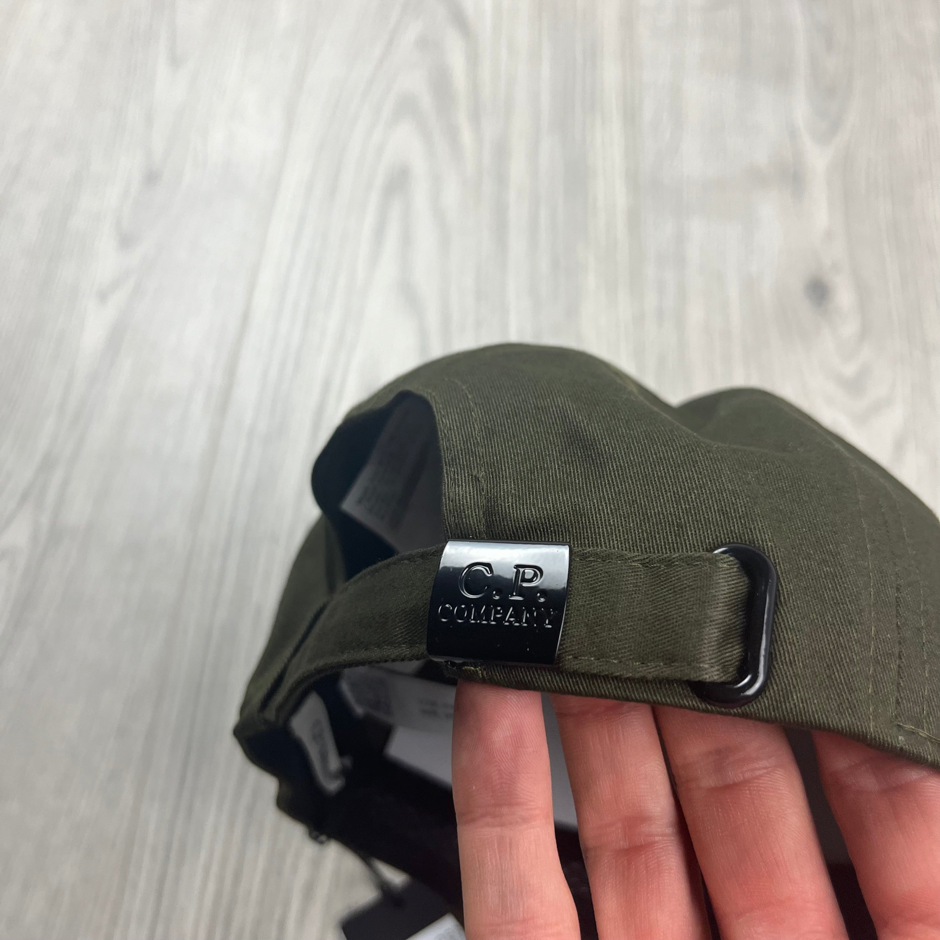 CP Company Gabardine Baseball Cap in Ivy Green. On sale at Open Attire.