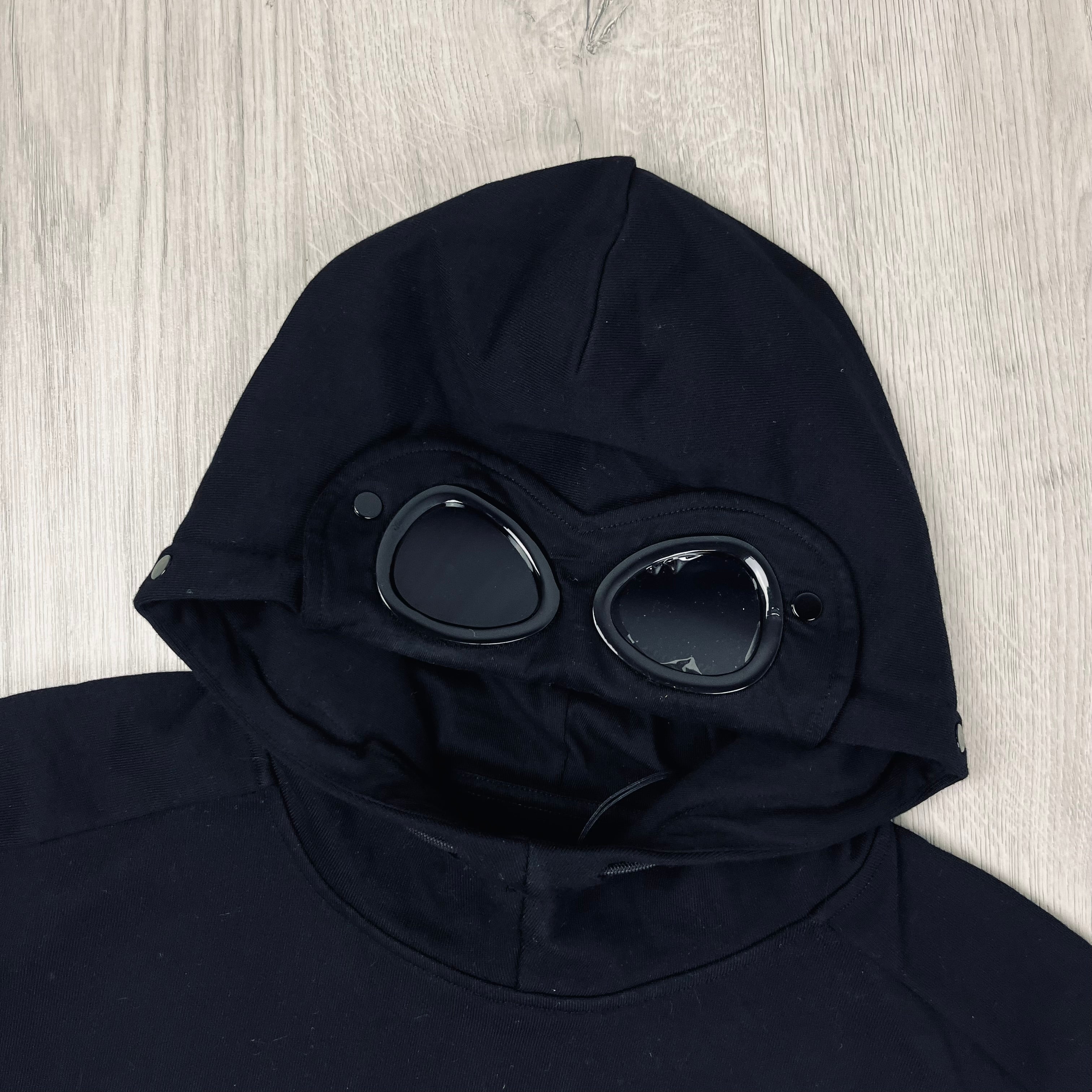 CP Company Goggle Hoodie in Black. On sale at Open Attire.