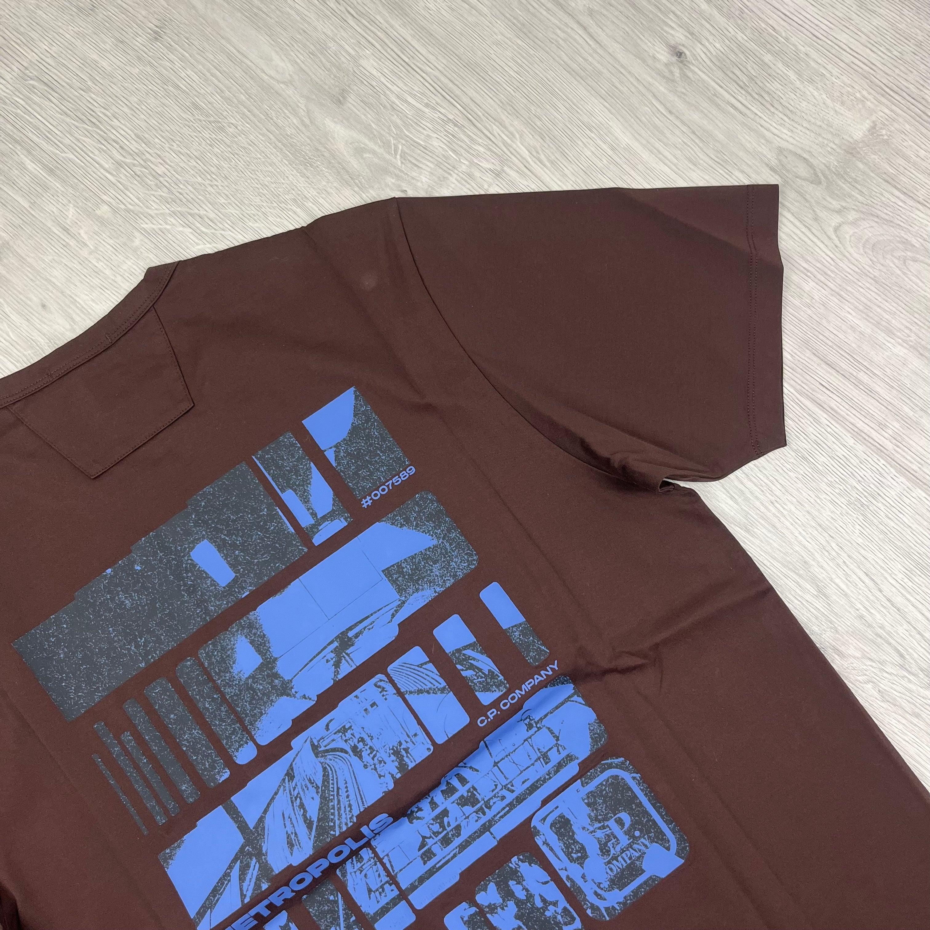 CP Company Metropolis Series T-Shirt in Rum Raisin. On sale at Open Attire.