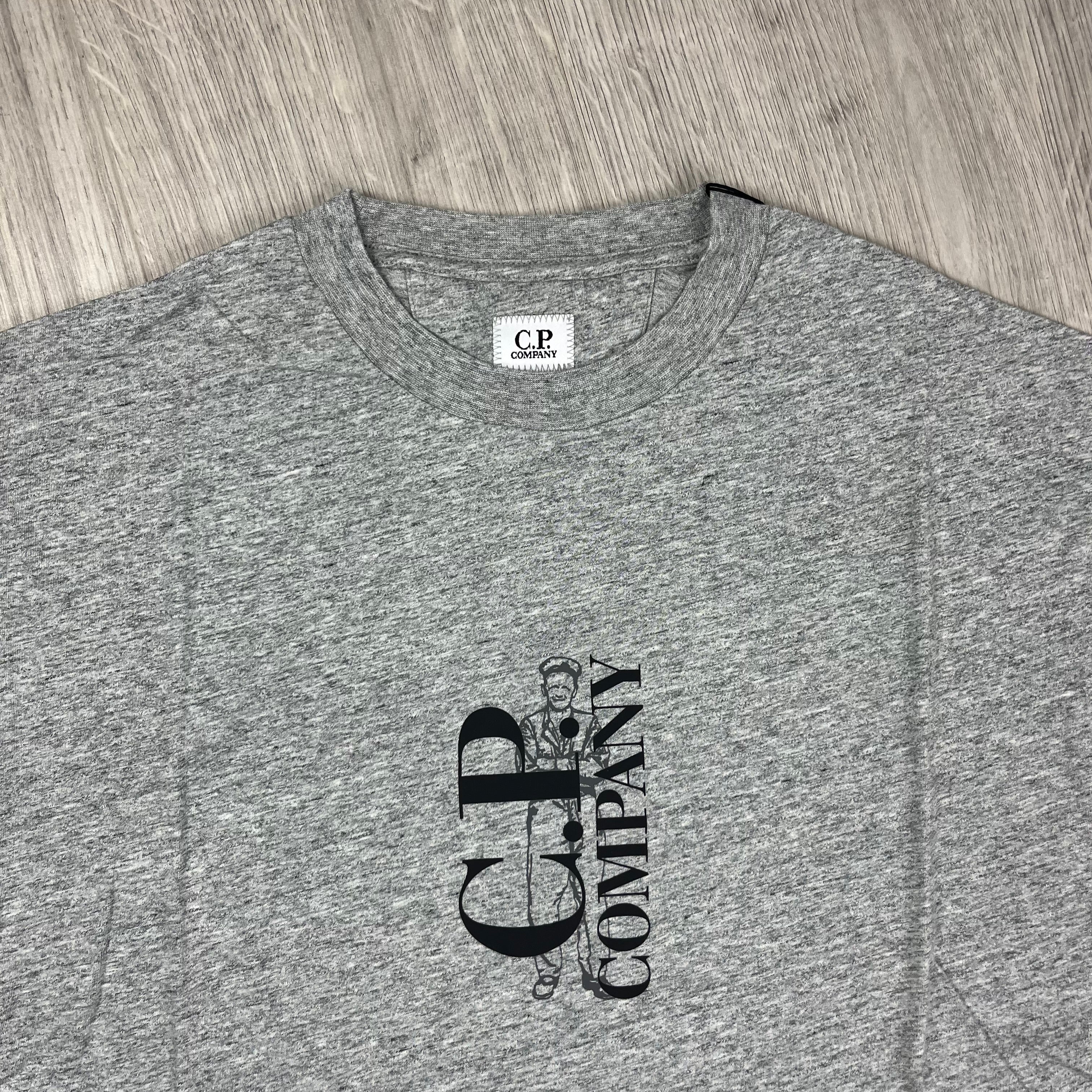 CP Company Sailor T-Shirt in Greystone Melange. On sale at Open Attire.