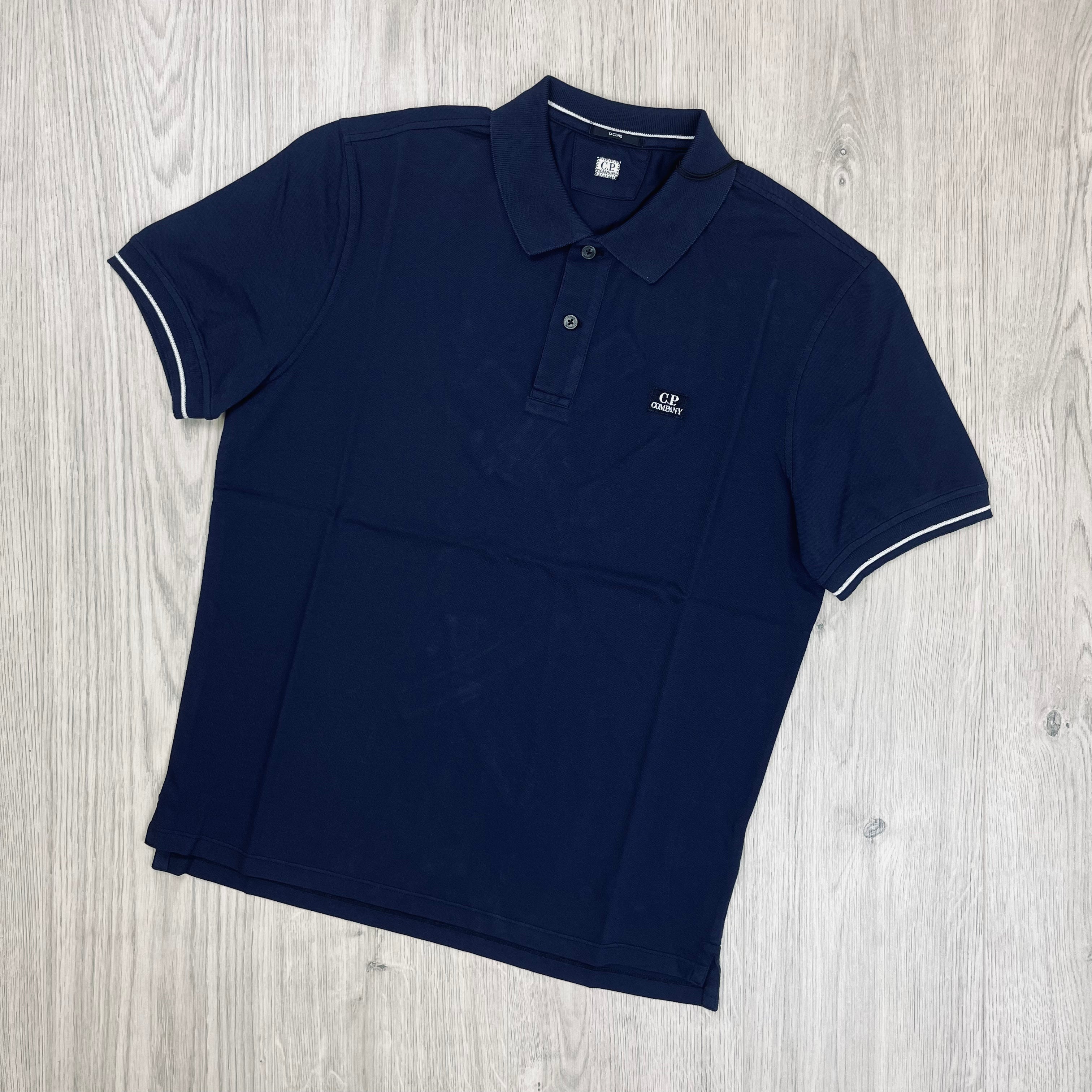 CP Company Piquet Polo Shirt - Medieval Blue