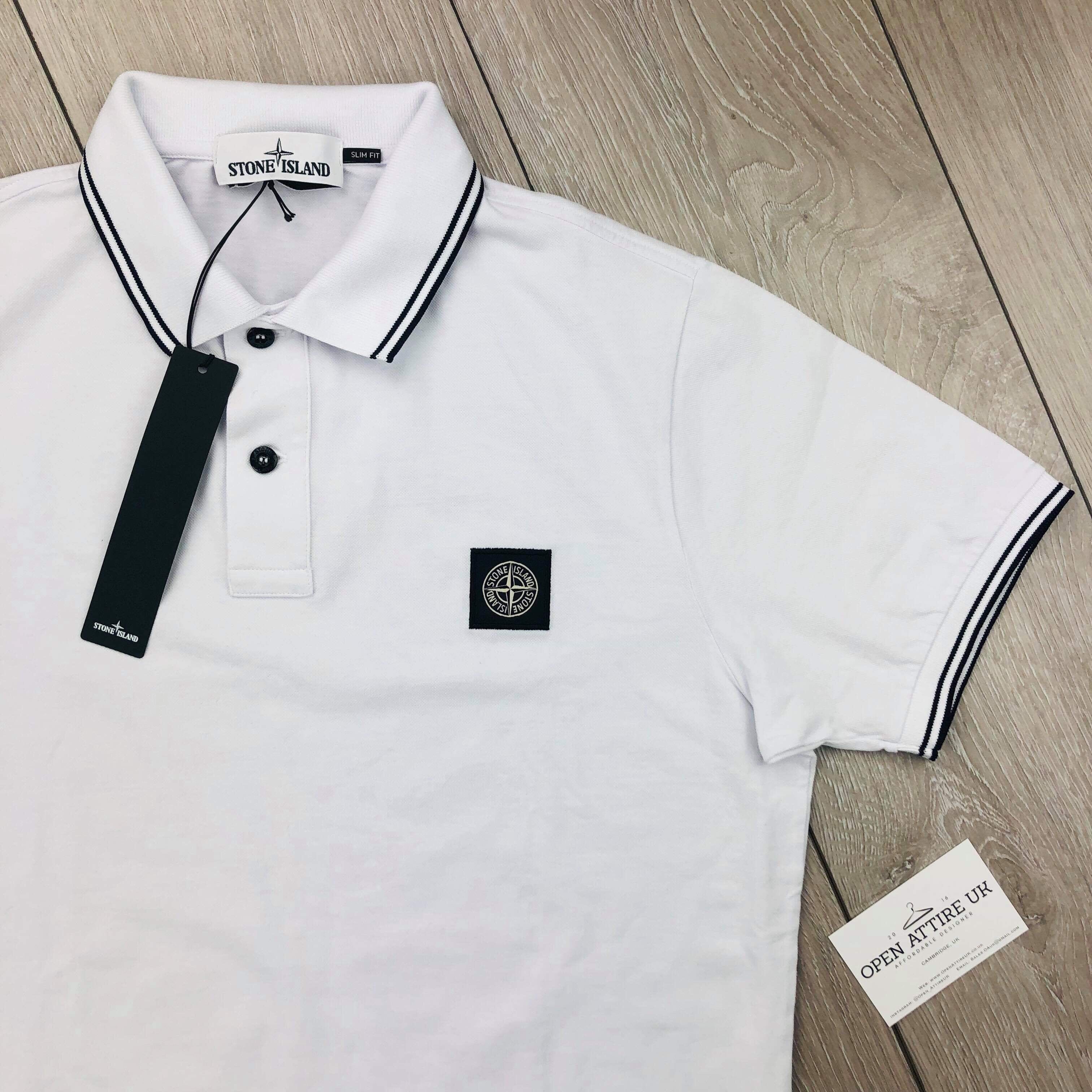 Stone Island Patch Polo Shirt - White