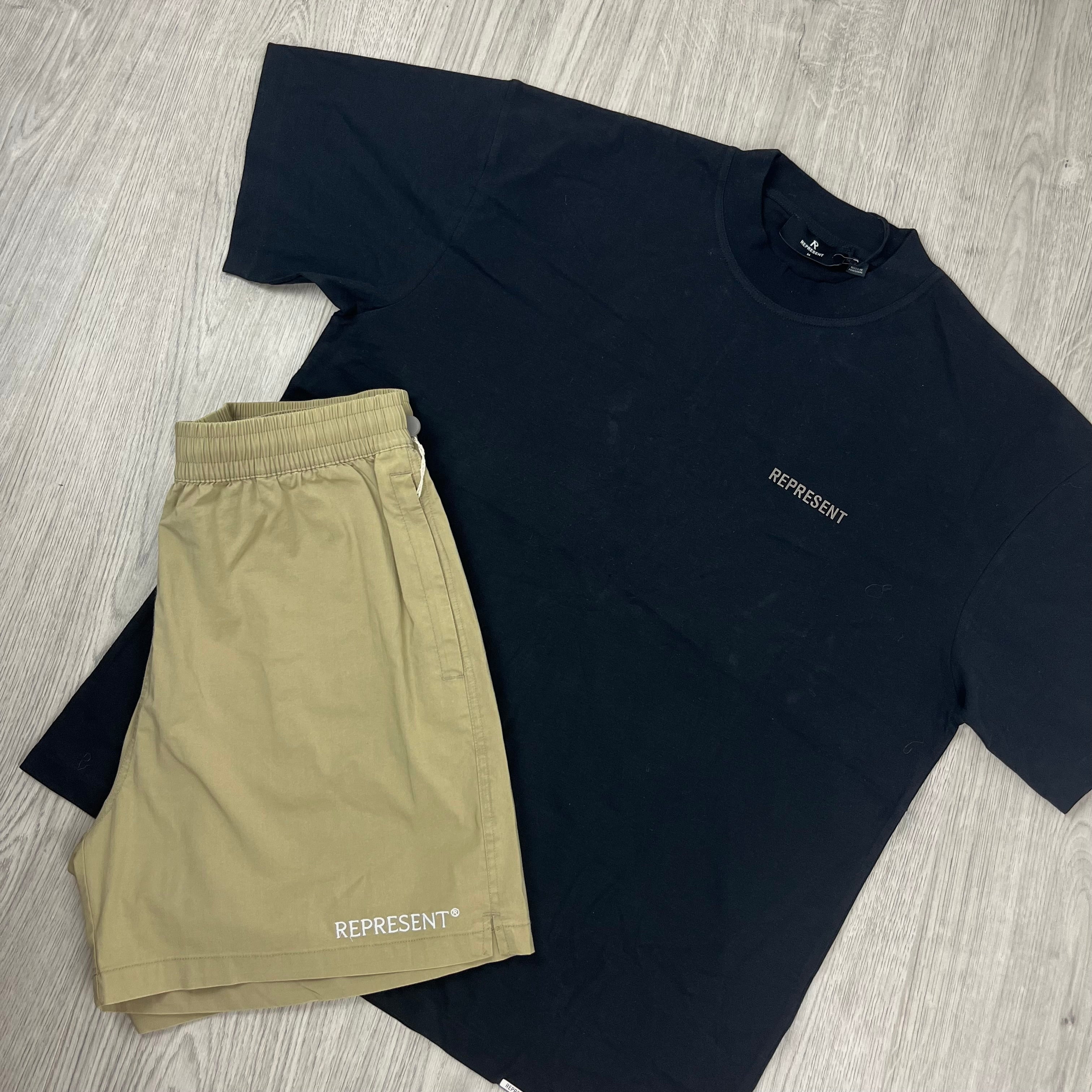 Represent Logo Set in Black/Washed Taupe. On sale at Open Attire.