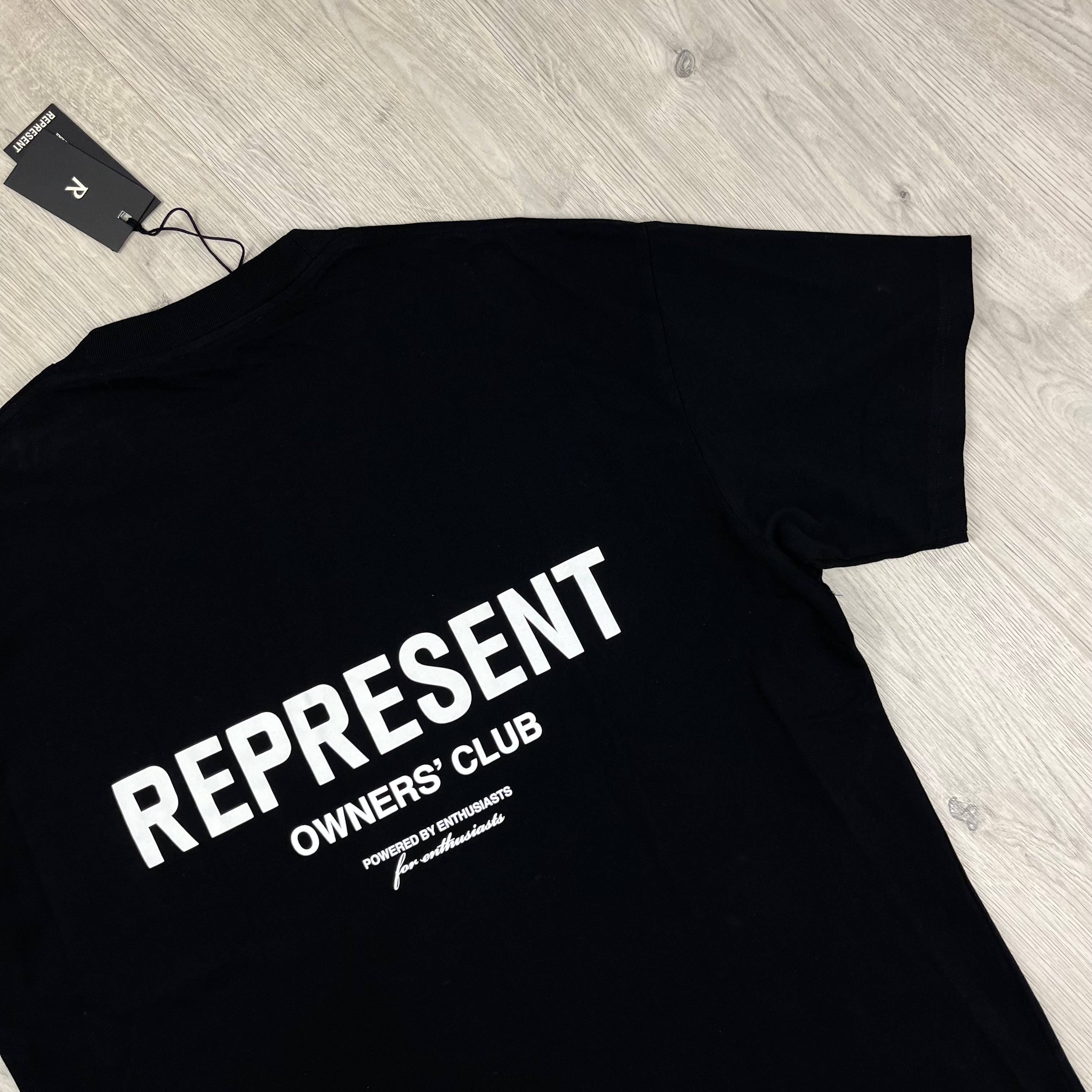 Represent 'Owners Club' T-shirt in Black. On sale at Open Attire.