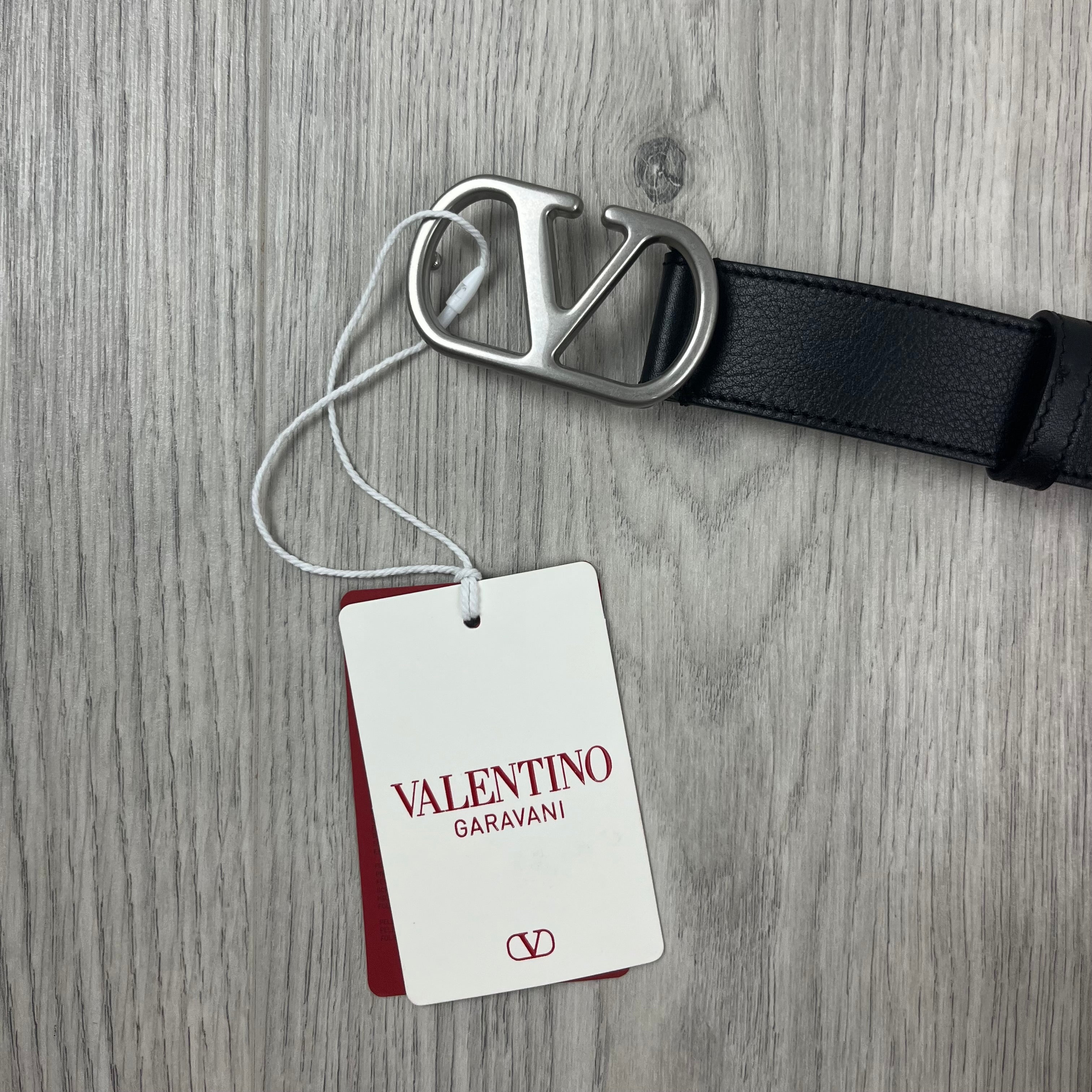 Valentino Leather Belt in Black. On sale at Open Attire.