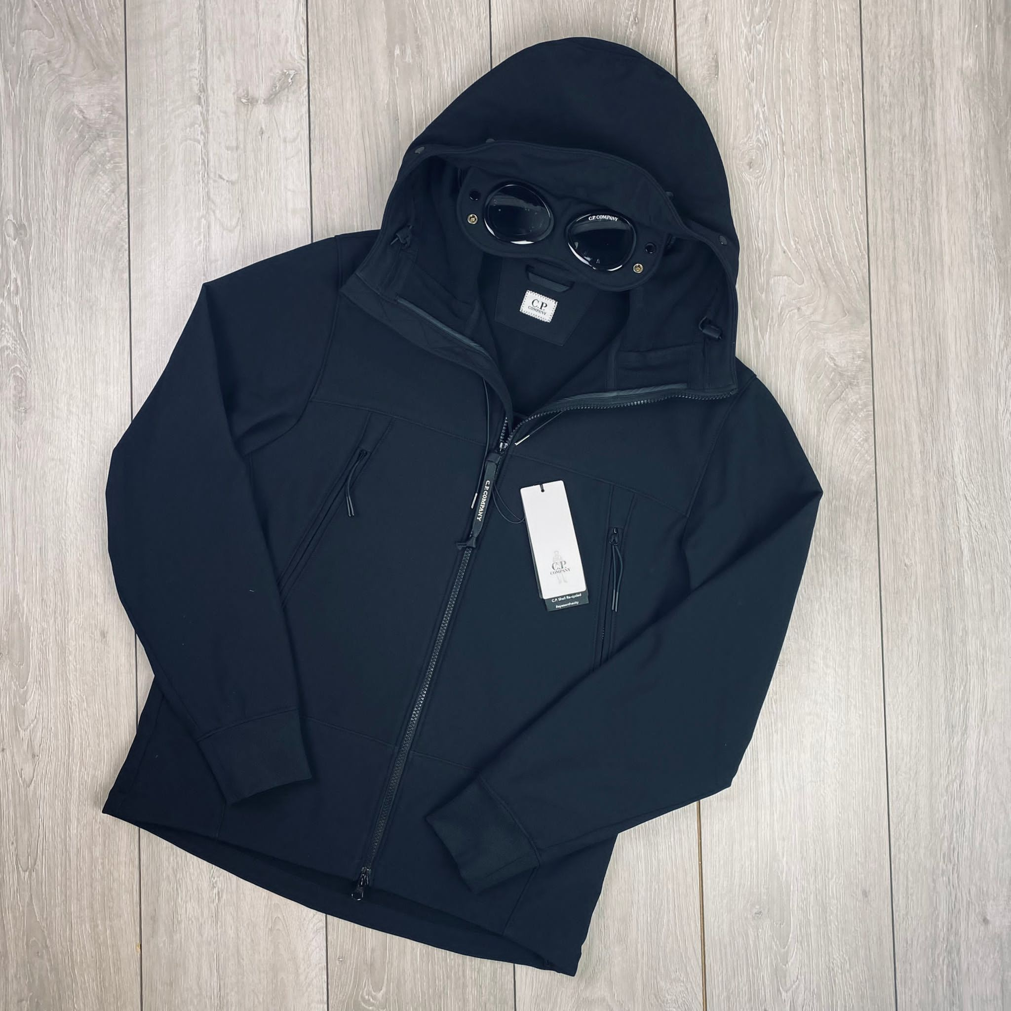 CP Company Shell-R Goggle Jacket in Black. On sale at Open Attire.